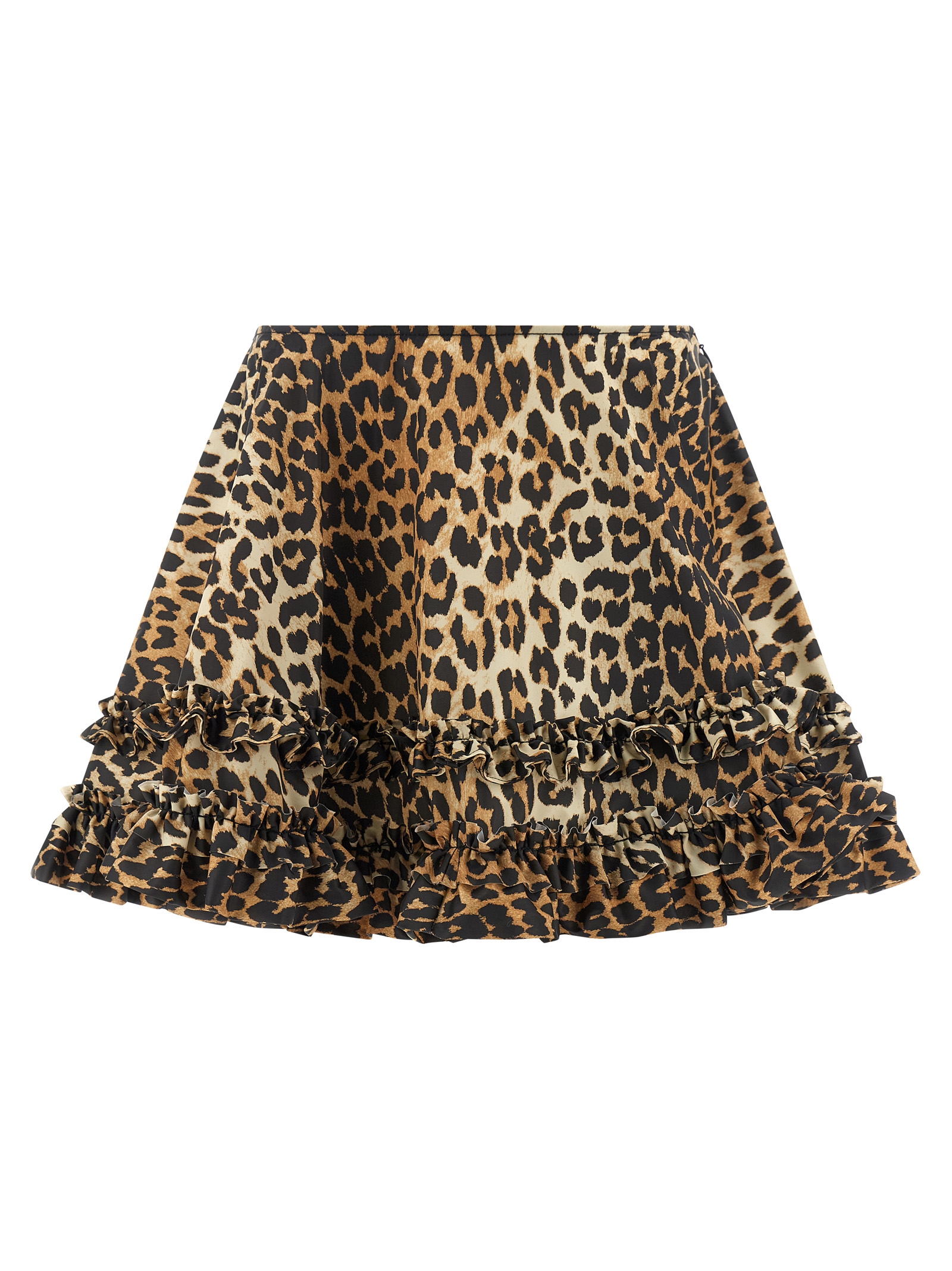 'Leopard Duchesse Nylon Mini Frill' skirt A1090087859 (GANNI / スカート ) | GANNI (ガニー)