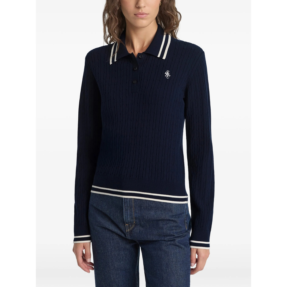 Sweater Sporty & Rich ST03761302BL1DKNAE (Sporty & Rich / ポロシャツ ) | Sporty & Rich (スポーティアンドリッチ)(3)