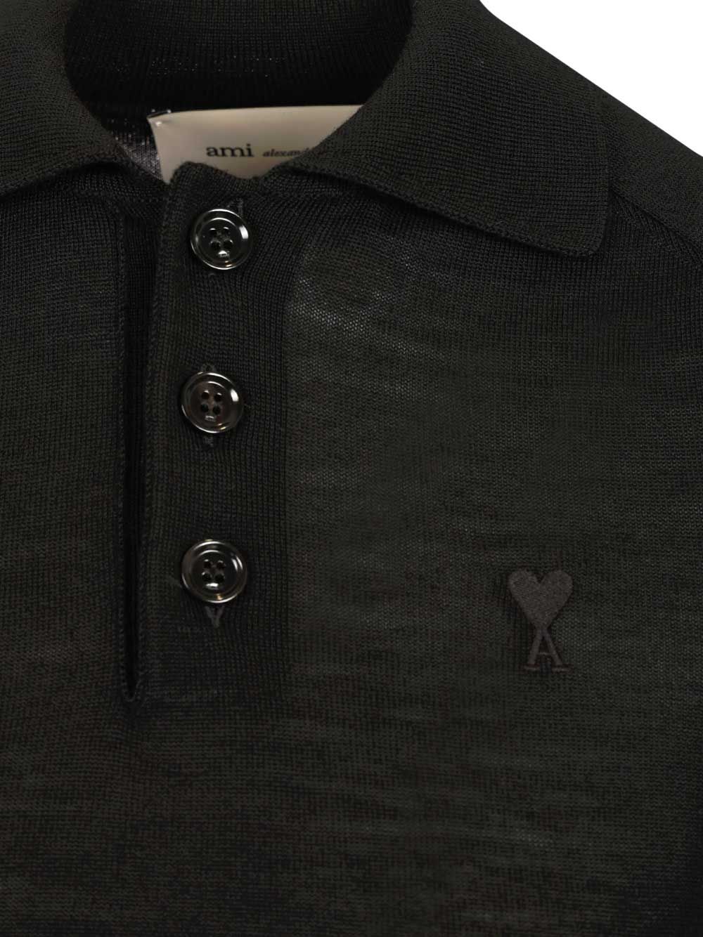 QUOTA -SHORT SLEEVES POLO WITH CONTRASTED AMI DE COEUR FPL439KN00390180 (AMI Paris / ニット・セーター・カーディガン ) | AMI Paris (アミパリス)(2)