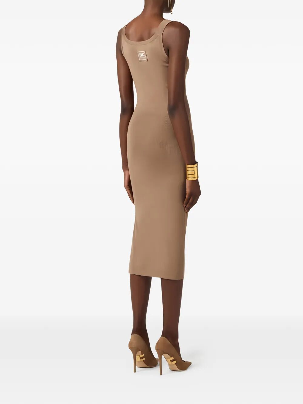 SLEEVELESS KNIT MIDI DRESS WITH SHINY VISCOSE BANDS AM03S61E2727 (Elisabetta Franchi / ワンピース・ドレス・オールインワン ) | Elisabetta Franchi (エリザベッタ フランキ)(2)