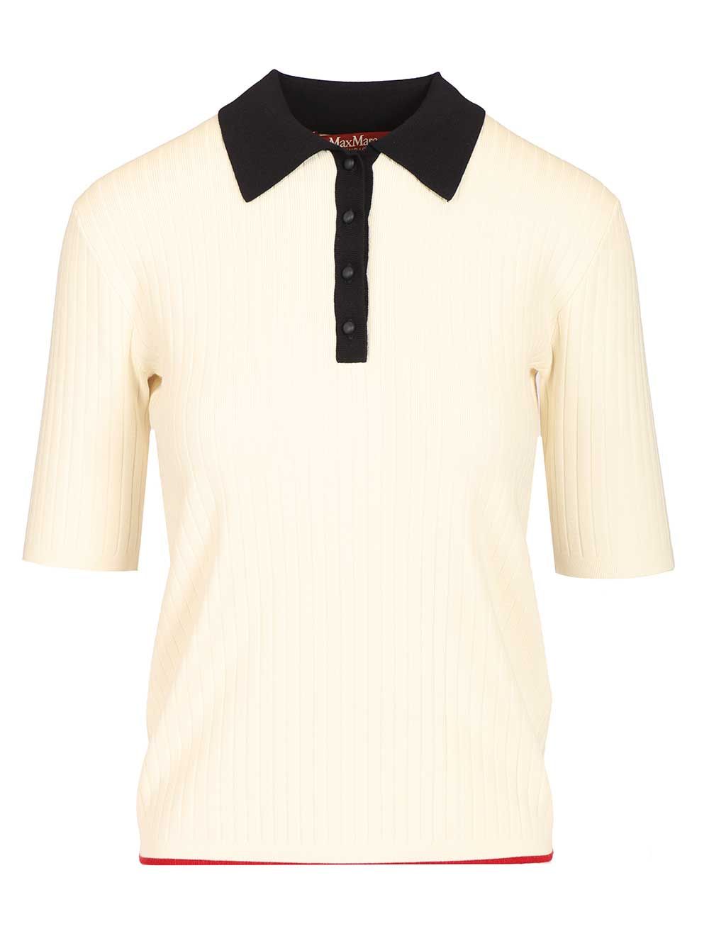 MSTOSCURI VISCOSE KNIT RIBBED SS POLO 2616361031600013009 (Max Mara Studio / ポロシャツ ) | Max Mara Studio (マックスマーラ ステュディオ)