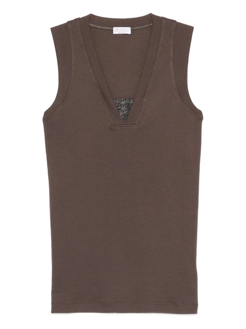 STRETCH COTTON JERSEY TANK TOP WITH PRECIOUS FAUX-LAYERING M0TC8EL672C8589 (Brunello Cucinelli / タンクトップ・キャミソール ) | Brunello Cucinelli (ブルネロ・クチネリ)