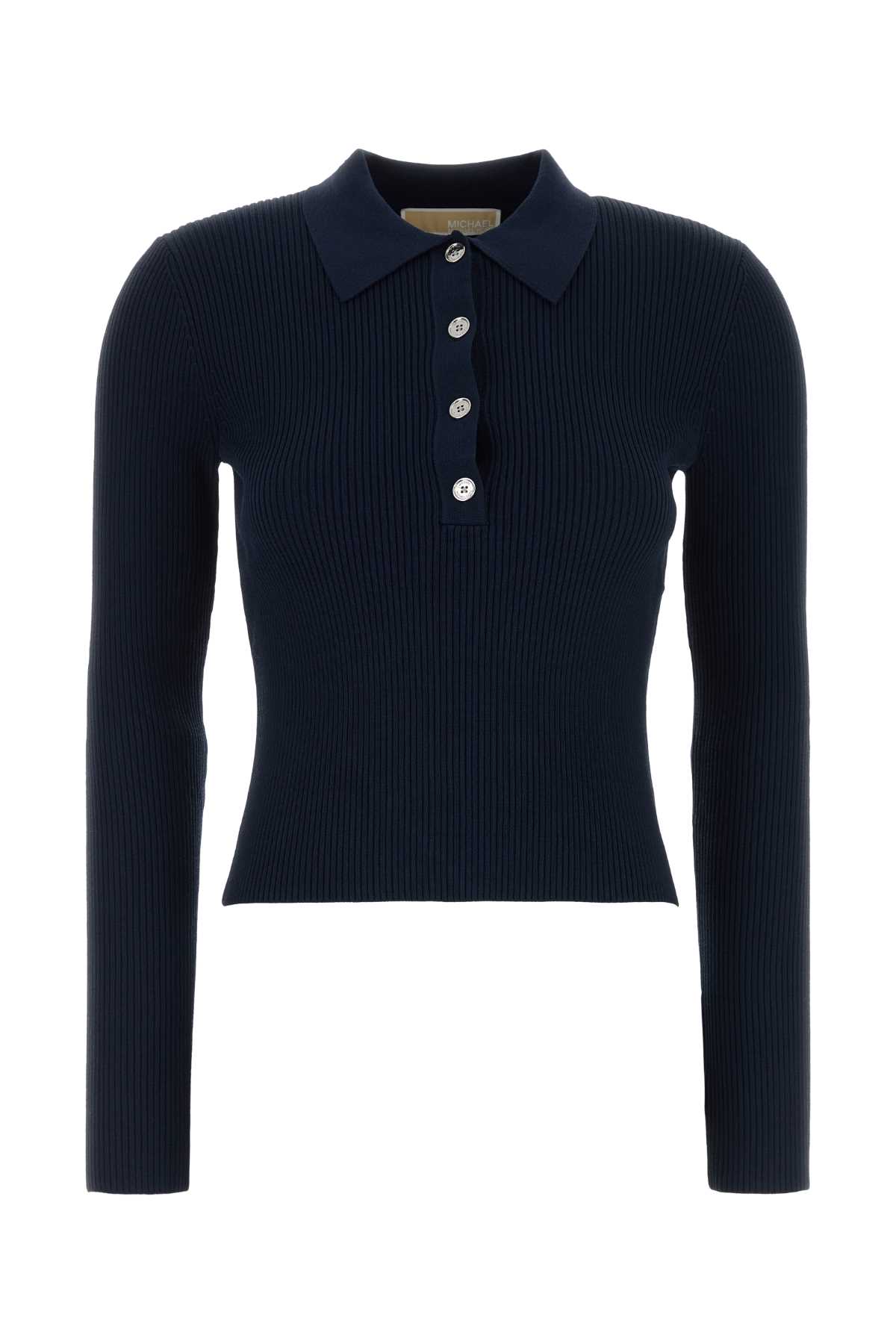 Midnight blue stretch viscose blend polo shirt MR661ER5ZVMIDNIGHTBLUE (MICHAEL MICHAEL KORS / ニット・セーター・カーディガン ) | MICHAEL MICHAEL KORS (マイケル・マイケル・コース)