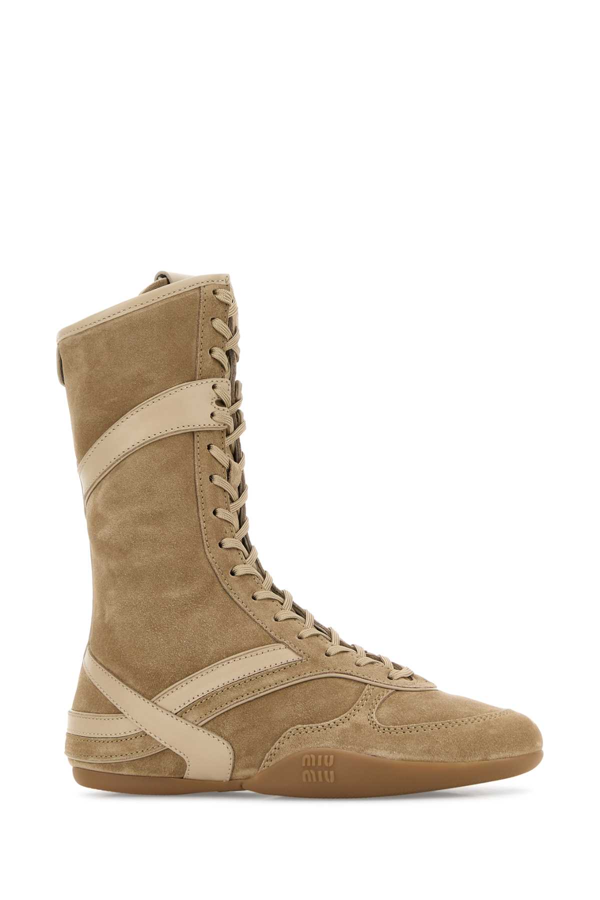 Beige suede sneakers 5U448EFZF05Z0GF0F24 (MIU MIU / ブーツ ) | MIU MIU (ミュウミュウ)(1)