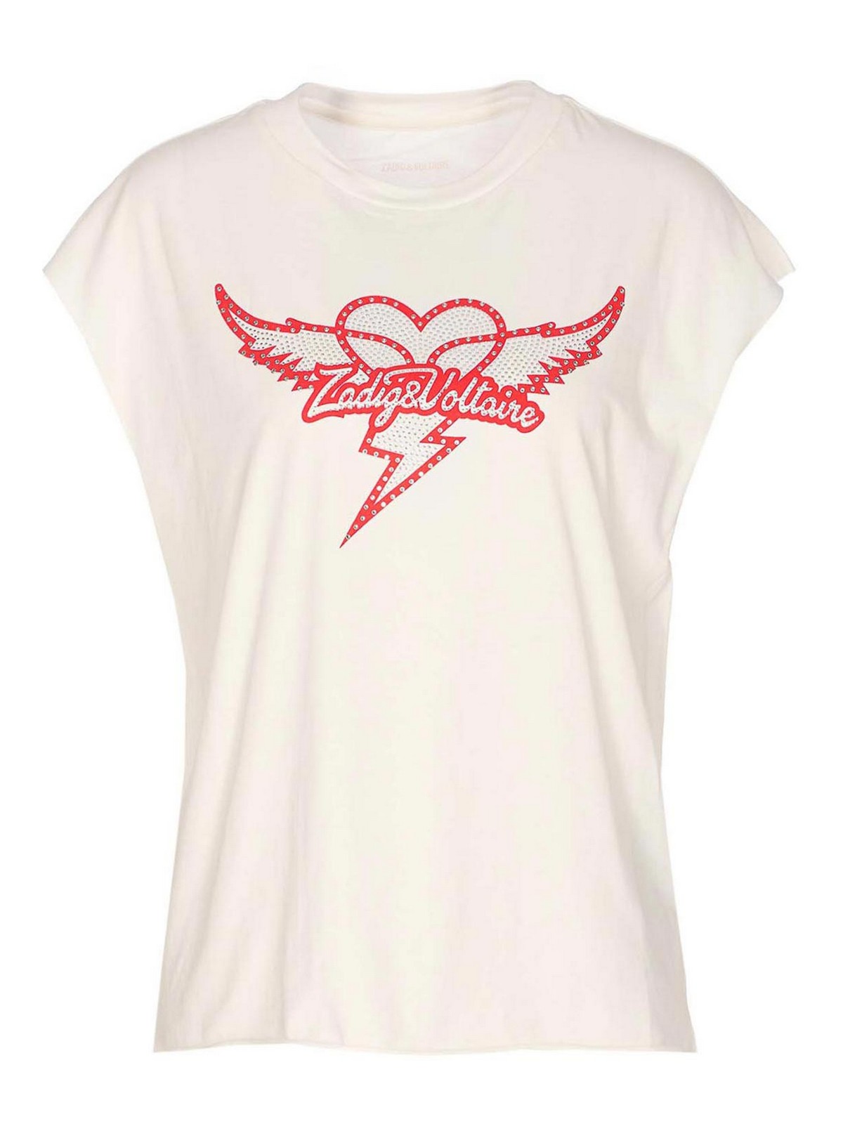 White Cloe Heart Wings Strass On The Front JWTT01280103 (ZADIG & VOLTAIRE / Tシャツ・カットソー ) | ZADIG & VOLTAIRE (ザディグ エ ヴォルテール)