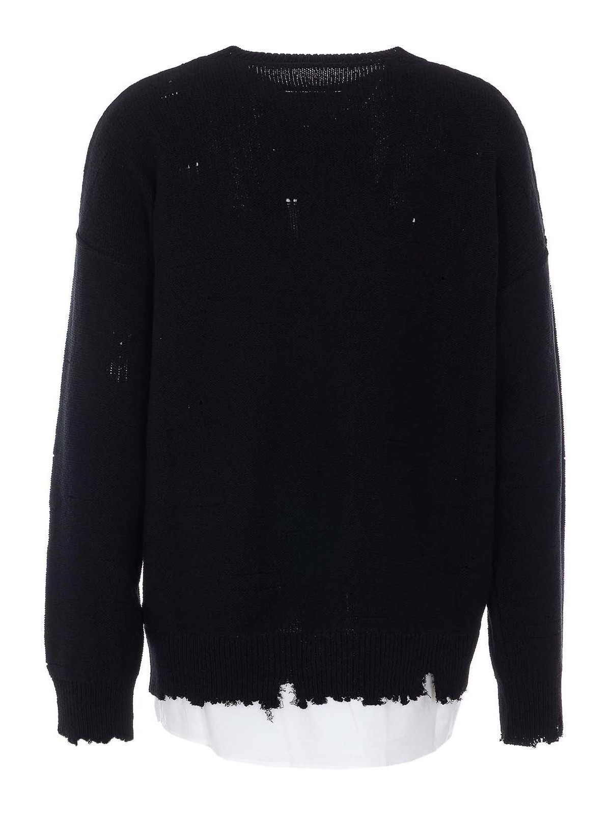 Black Distresed Sweater SH0HL0037M13220900 (MM6 Maison Margiela / ニット・セーター・カーディガン ) | MM6 Maison Margiela (エムエムシックス)(1)