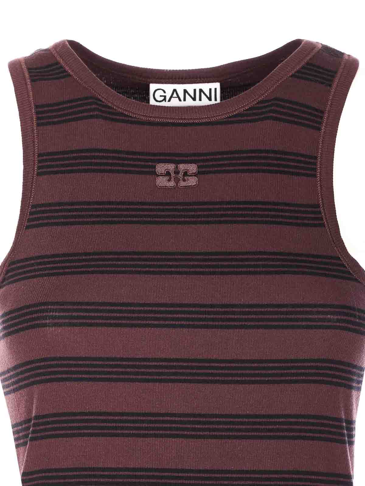 Brown And Black Tank Top A105004900B (GANNI / タンクトップ・キャミソール ) | GANNI (ガニー)(3)