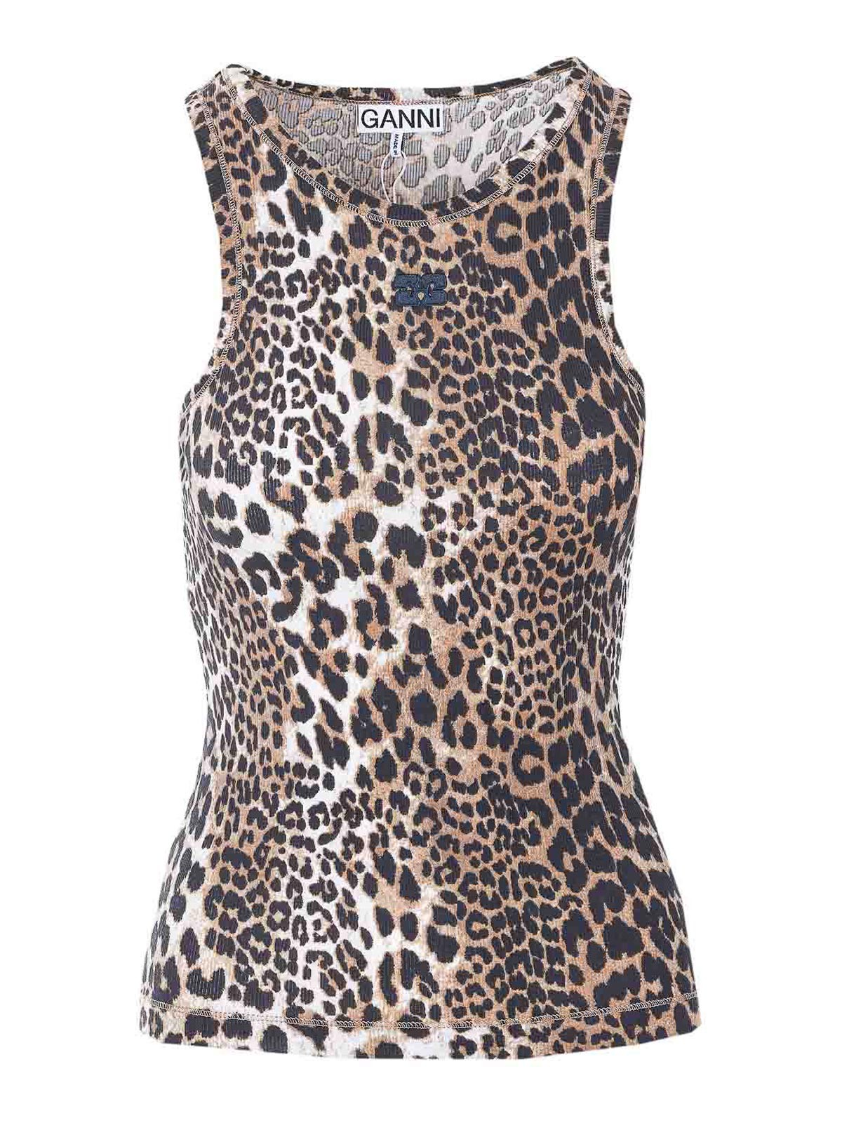 Leopard Print Tank Top A1050073943 (GANNI / タンクトップ・キャミソール ) | GANNI (ガニー)