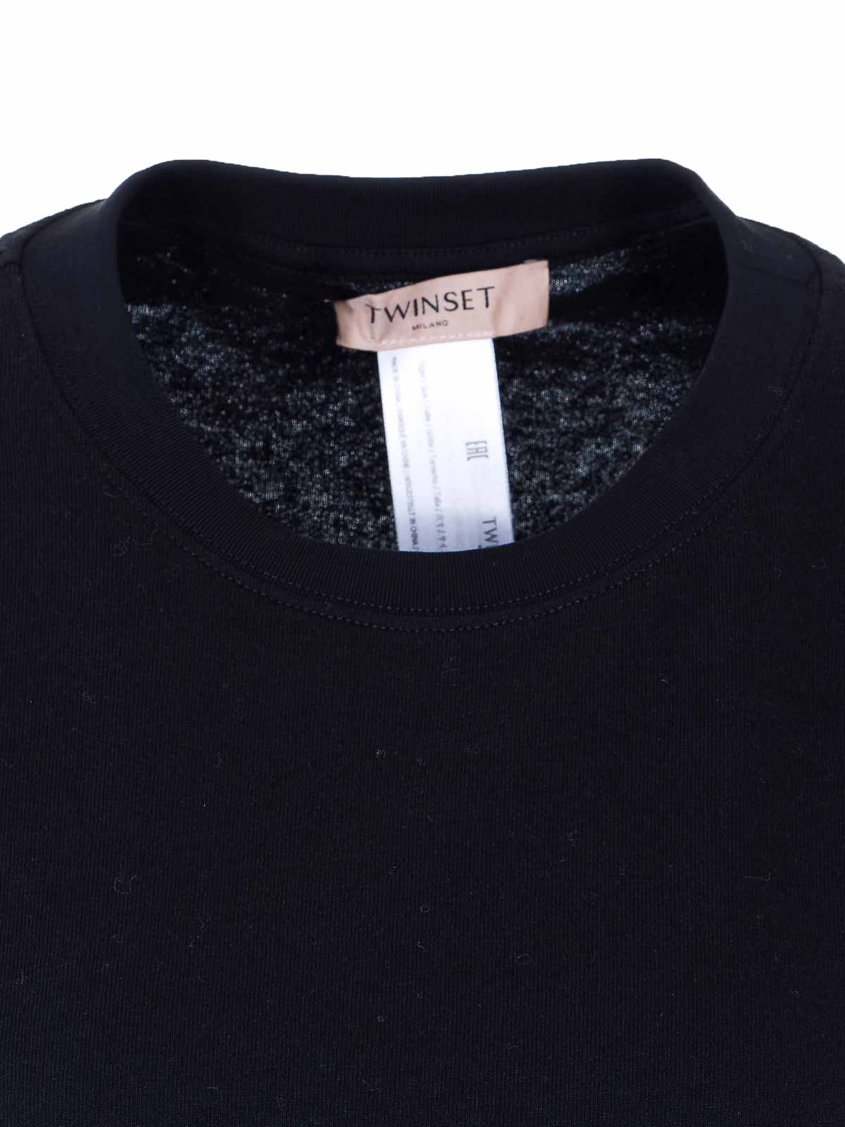 Black T-Shirt 261TP202000006 (TWINSET / Tシャツ・カットソー ) | TWINSET (ツインセット)(3)
