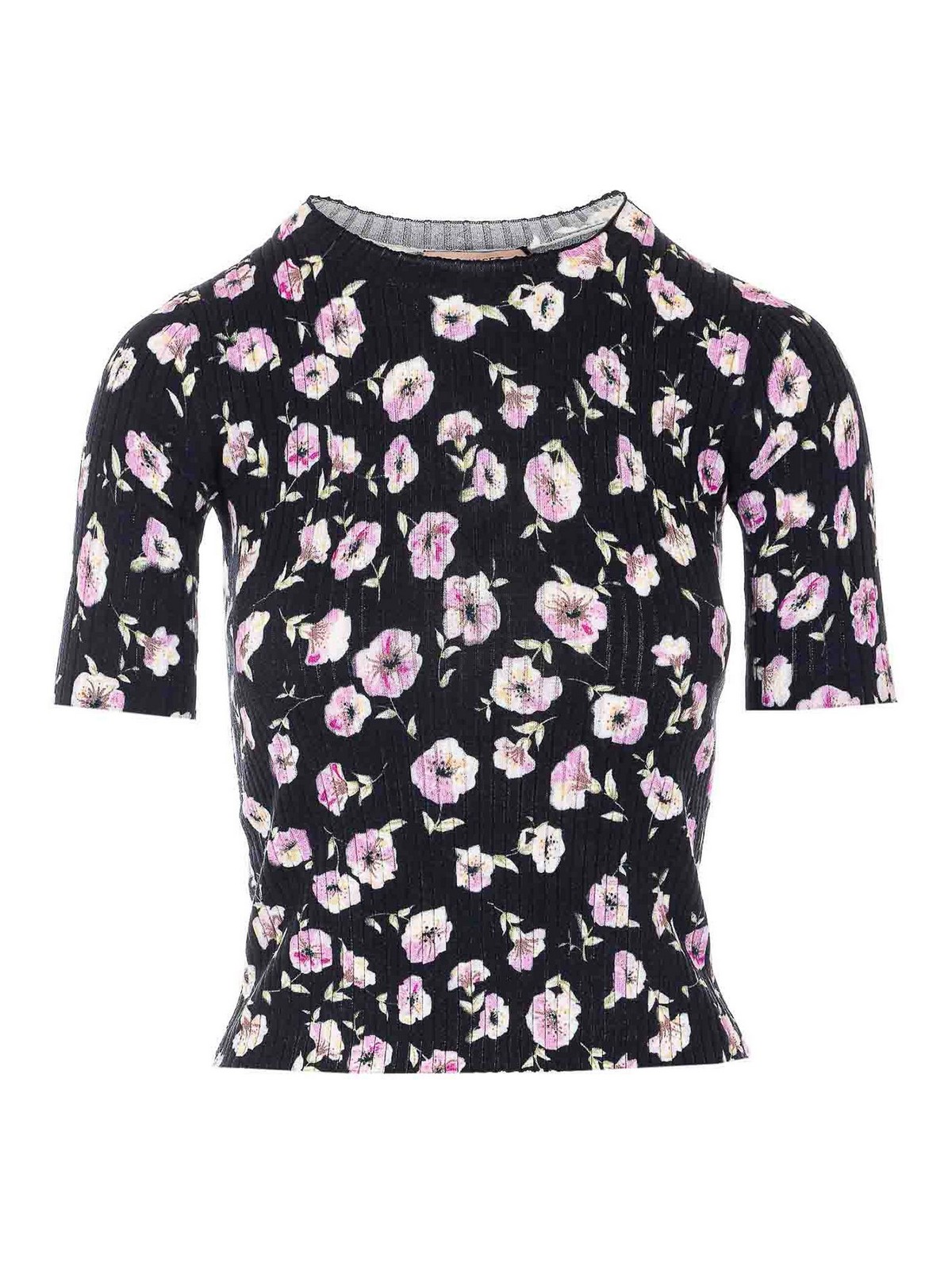 Black T-Shirt 261TP346013409 (TWINSET / Tシャツ・カットソー ) | TWINSET (ツインセット)