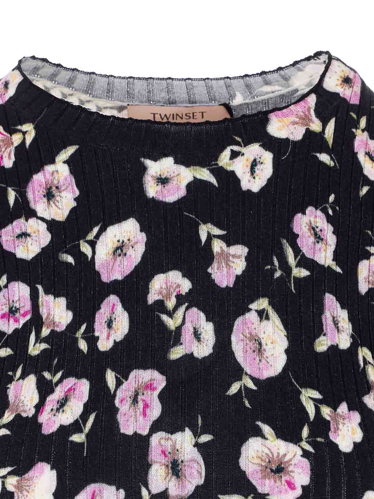 Black T-Shirt 261TP346013409 (TWINSET / Tシャツ・カットソー ) | TWINSET (ツインセット)(3)