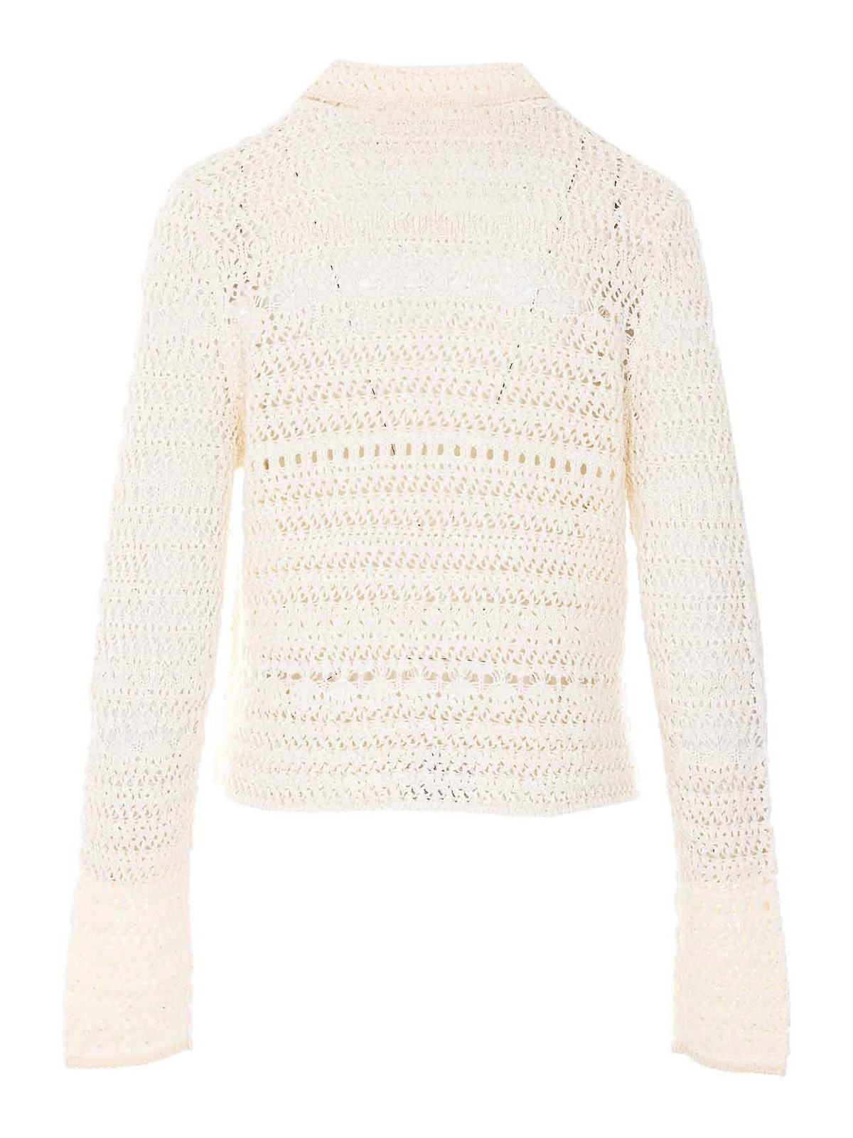 White Knitted Jacket With Frontal Zip Closure GCD266F204L7350142 (FABIANA FILIPPI / ニット・セーター・カーディガン ) | FABIANA FILIPPI (ファビアナフィリッピ)(1)