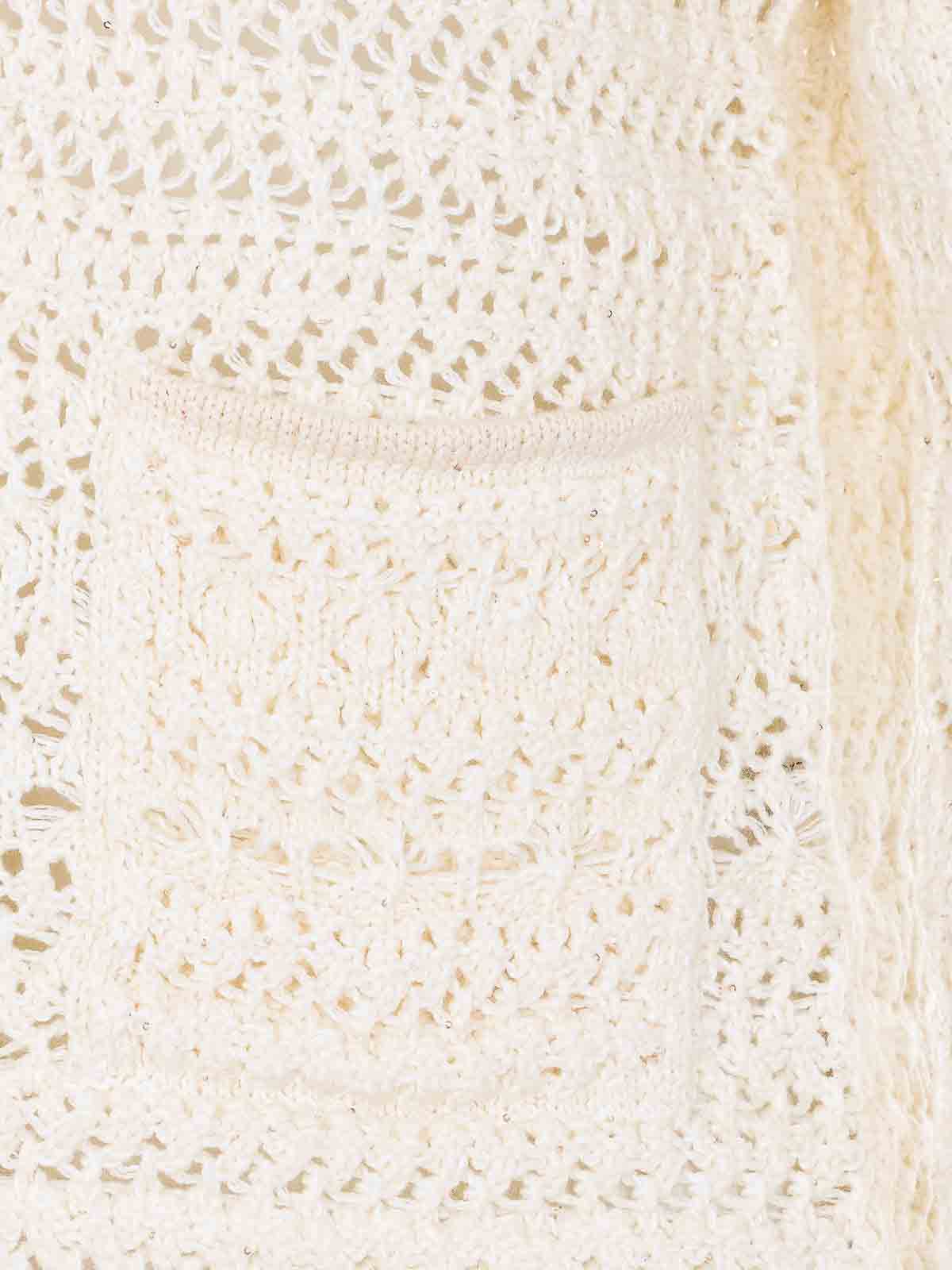 White Knitted Jacket With Frontal Zip Closure GCD266F204L7350142 (FABIANA FILIPPI / ニット・セーター・カーディガン ) | FABIANA FILIPPI (ファビアナフィリッピ)(2)