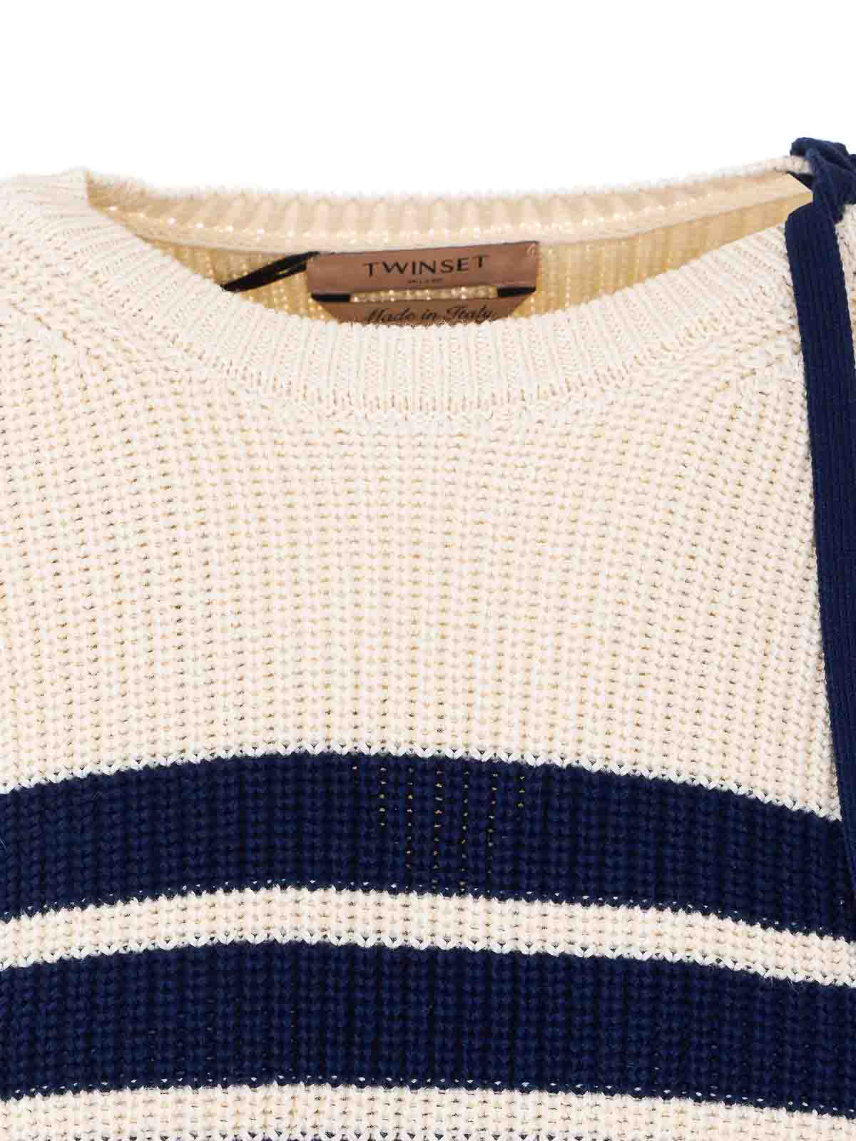 White And Blue Striped Sweater 261TP328113386 (TWINSET / ニット・セーター・カーディガン ) | TWINSET (ツインセット)(3)