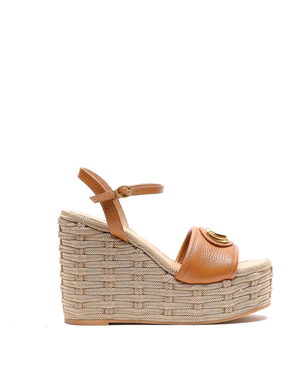 Almond Beige Vlogo Signature Wedge Sandals S0LY9DTWKEL (Valentino Garavani / サンダル ) | Valentino Garavani (ヴァレンティノ)