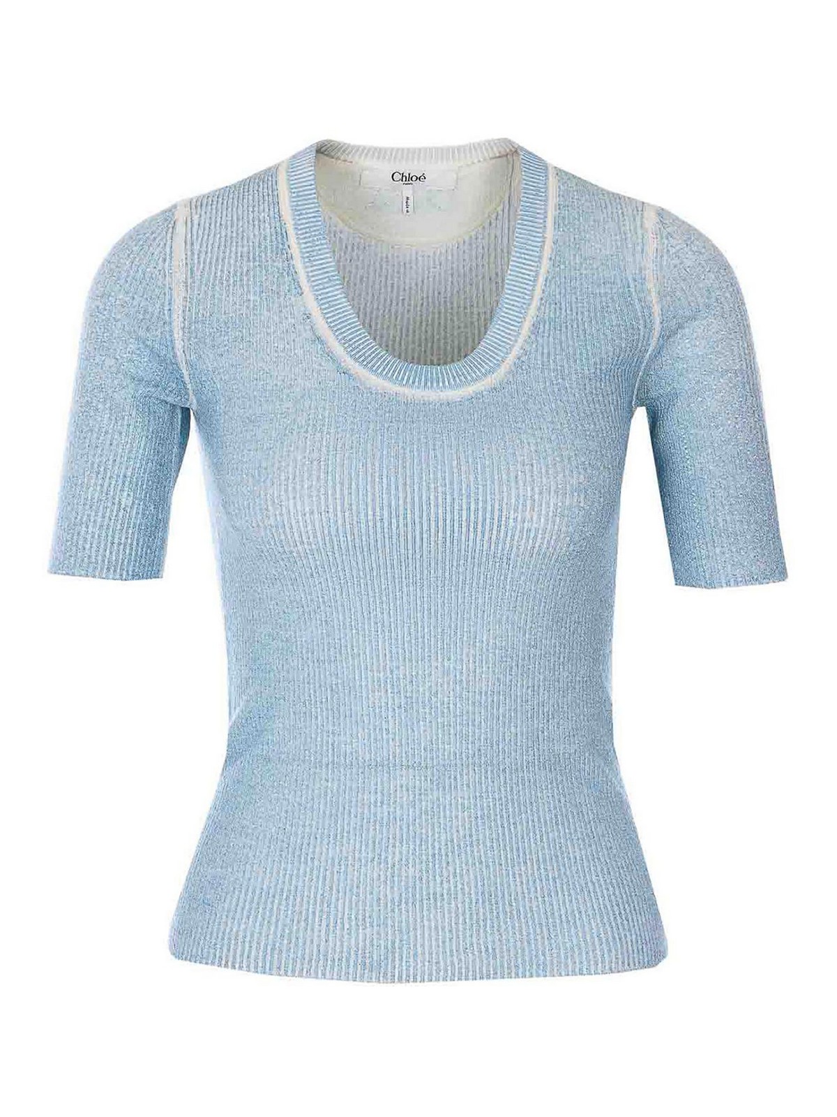 Light Blue T-Shirt 26SMP2551040S (Chloé / Tシャツ・カットソー ) | Chloé (クロエ)
