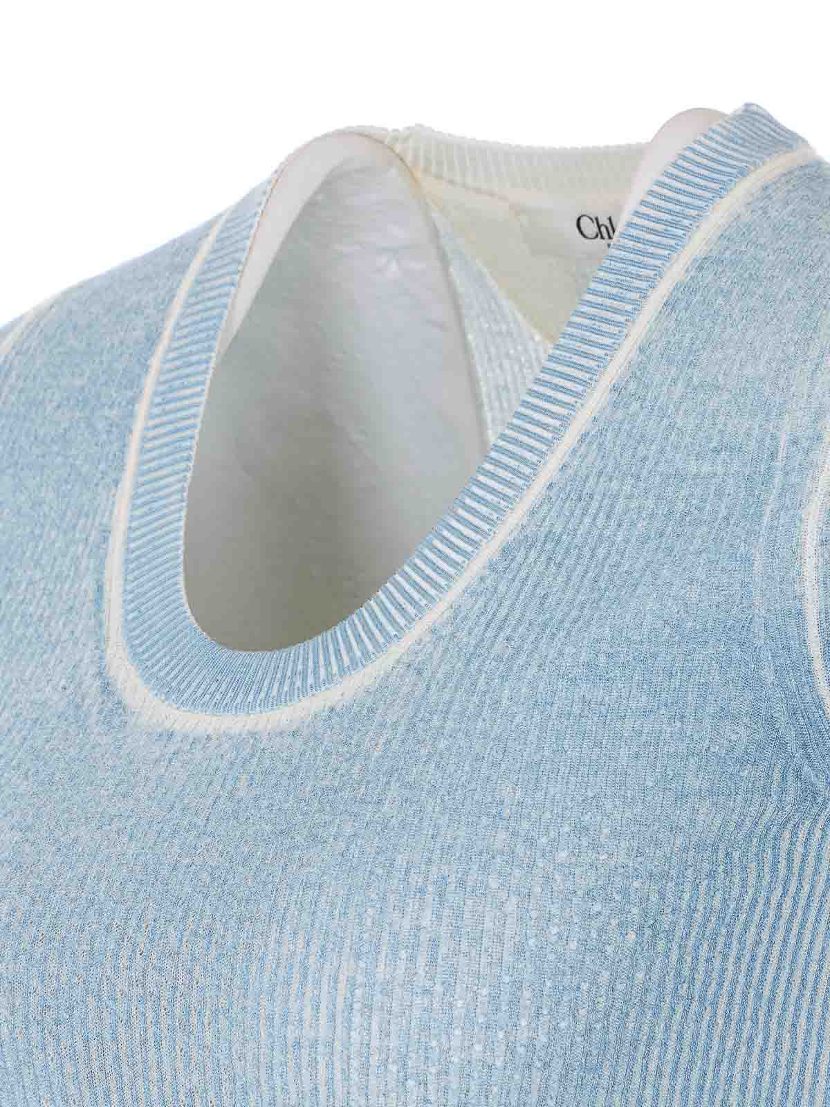 Light Blue T-Shirt 26SMP2551040S (Chloé / Tシャツ・カットソー ) | Chloé (クロエ)(3)