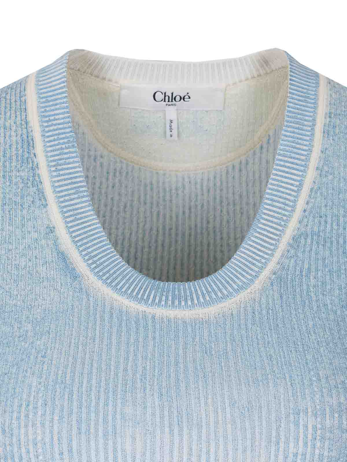 Light Blue T-Shirt 26SMP2551040S (Chloé / Tシャツ・カットソー ) | Chloé (クロエ)(4)