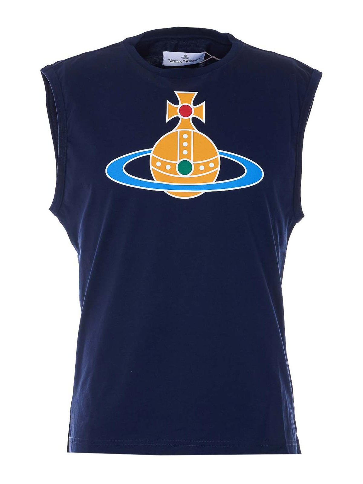 Blue Oversized Orb T-Shirt 2G01000FJ001MK410 (Vivienne Westwood / タンクトップ・キャミソール ) | Vivienne Westwood (ヴィヴィアン・ウェストウッド)
