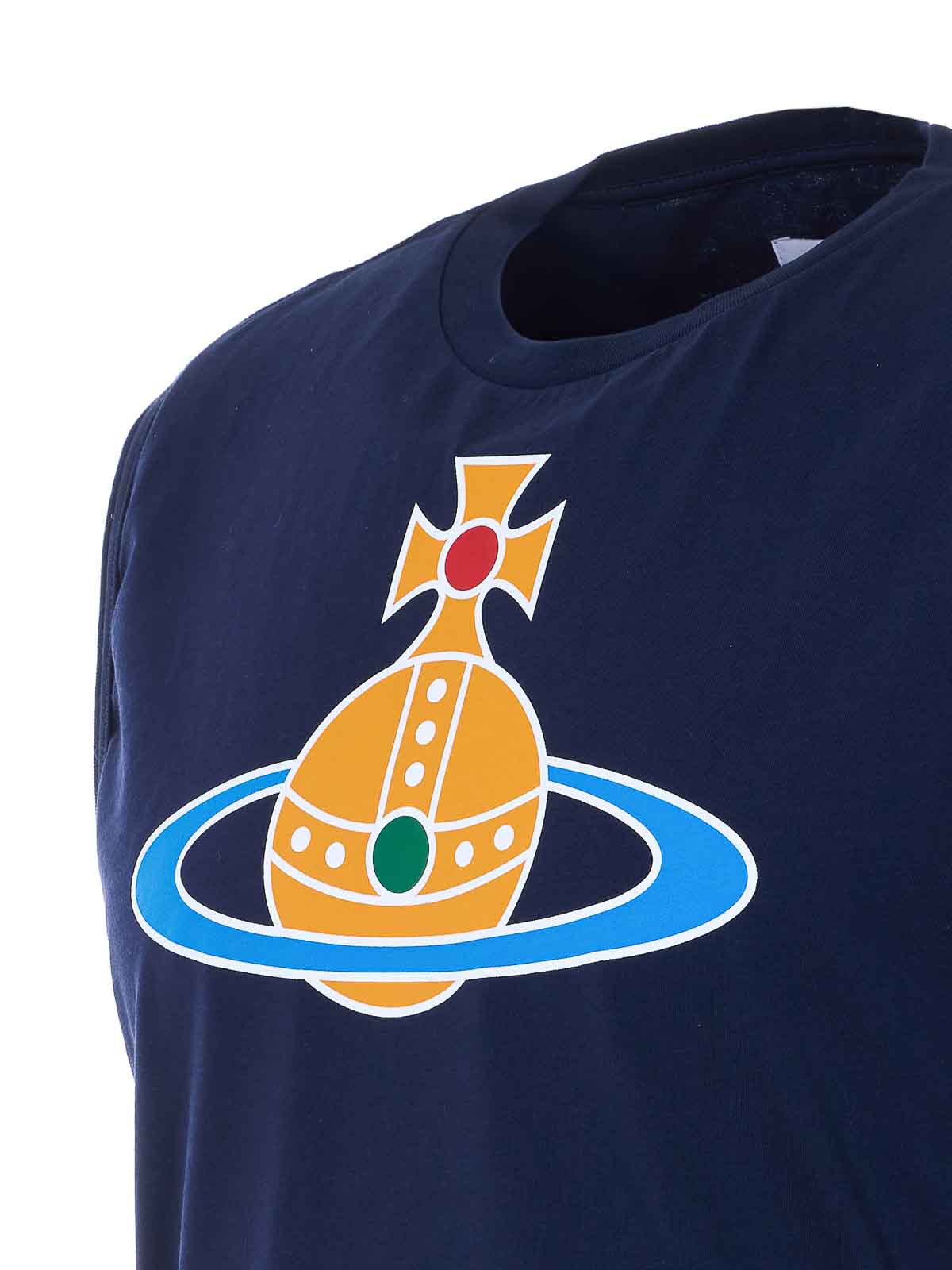 Blue Oversized Orb T-Shirt 2G01000FJ001MK410 (Vivienne Westwood / タンクトップ・キャミソール ) | Vivienne Westwood (ヴィヴィアン・ウェストウッド)(2)