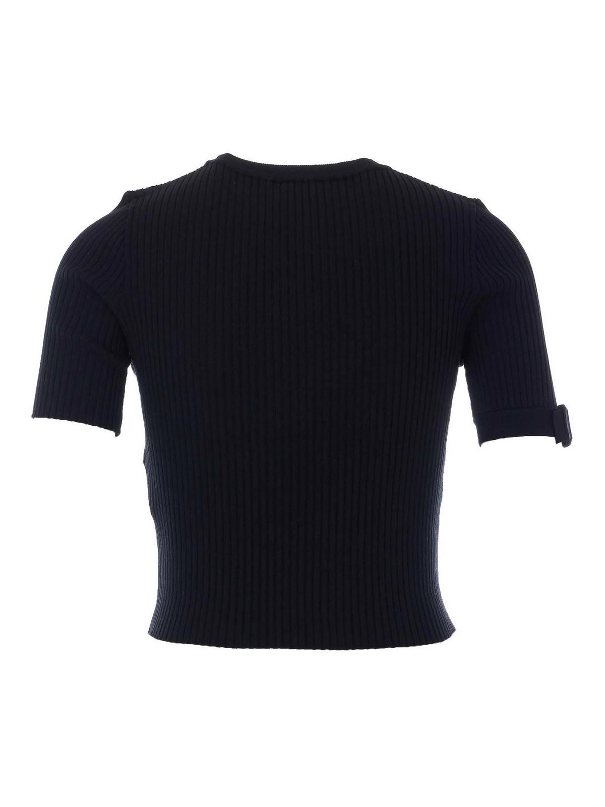 Black Buckle Knitted Top 126MPU267FI00019999 (Courrèges / ニット・セーター・カーディガン ) | Courrèges (クレージュ)(1)