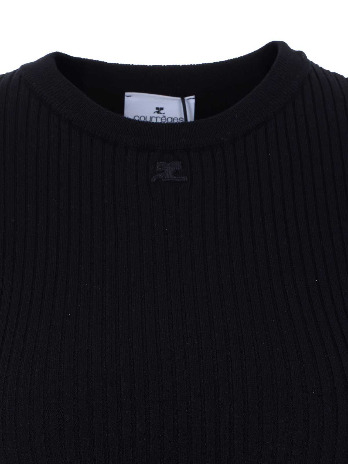 Black Buckle Knitted Top 126MPU267FI00019999 (Courrèges / ニット・セーター・カーディガン ) | Courrèges (クレージュ)(3)