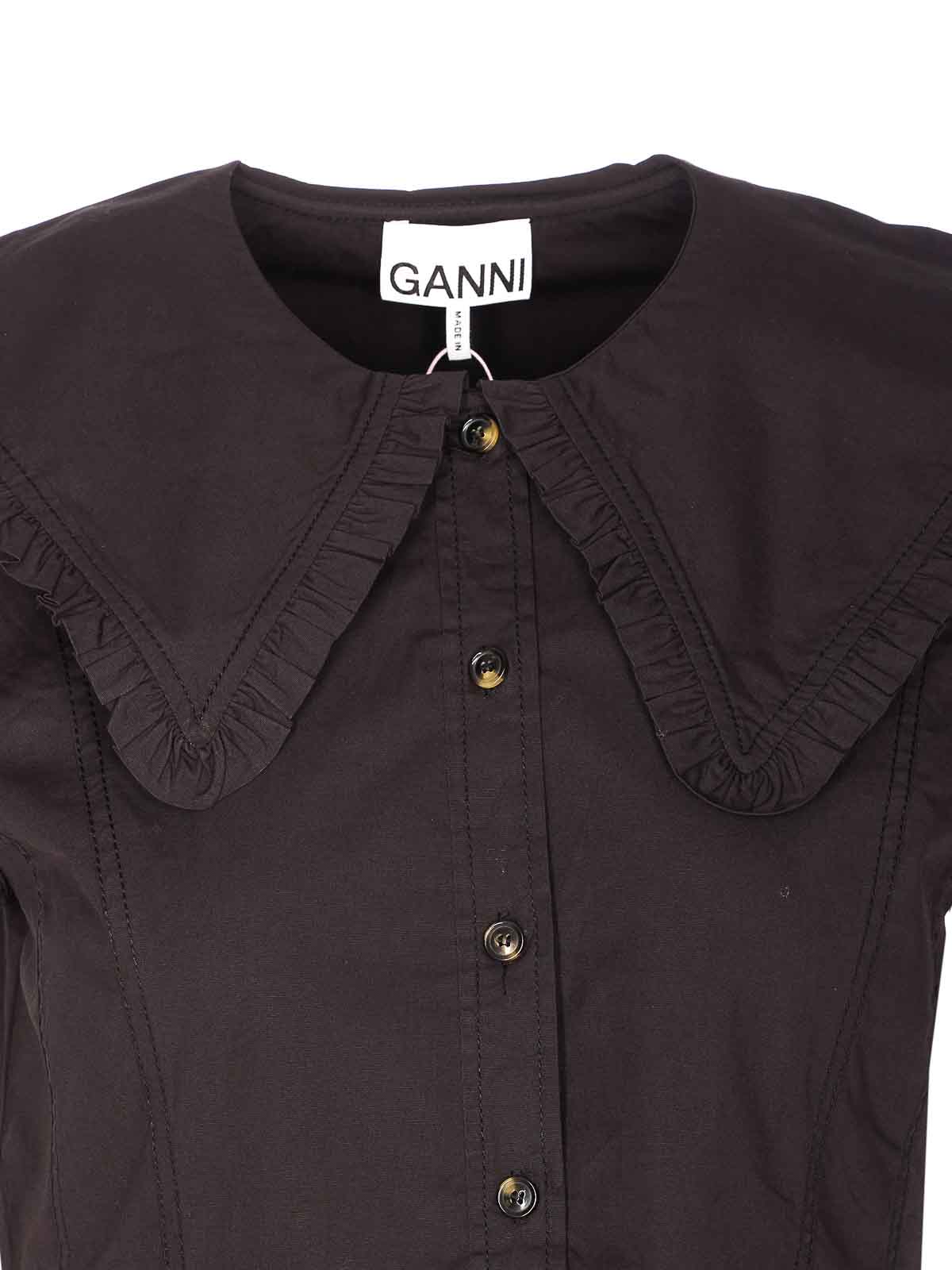 Black Oxford Shirt A1040093099 (GANNI / シャツ・ブラウス ) | GANNI (ガニー)(3)