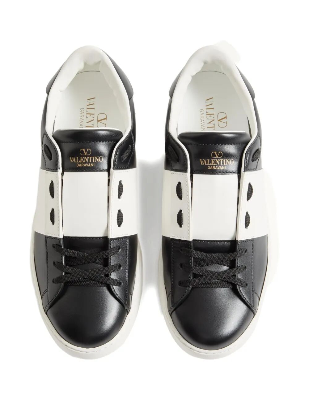OPEN LEATHER SNEAKERS WITH CONTRAST BAND AND STUD DETAILS YS0830BLU0NI (Valentino Garavani / スニーカー ) | Valentino Garavani (ヴァレンティノ)(1)
