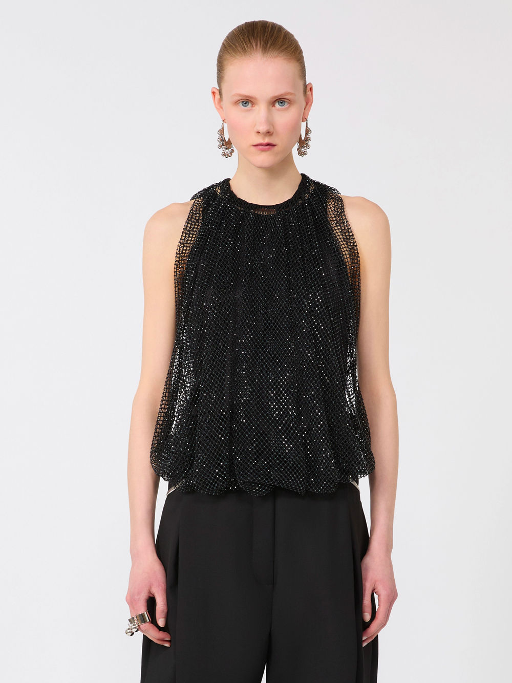 MESH TOP WITH CRYSTALS SPXNODO002 (Sportmax / シャツ・ブラウス ) | Sportmax (スポーツマックス)(1)