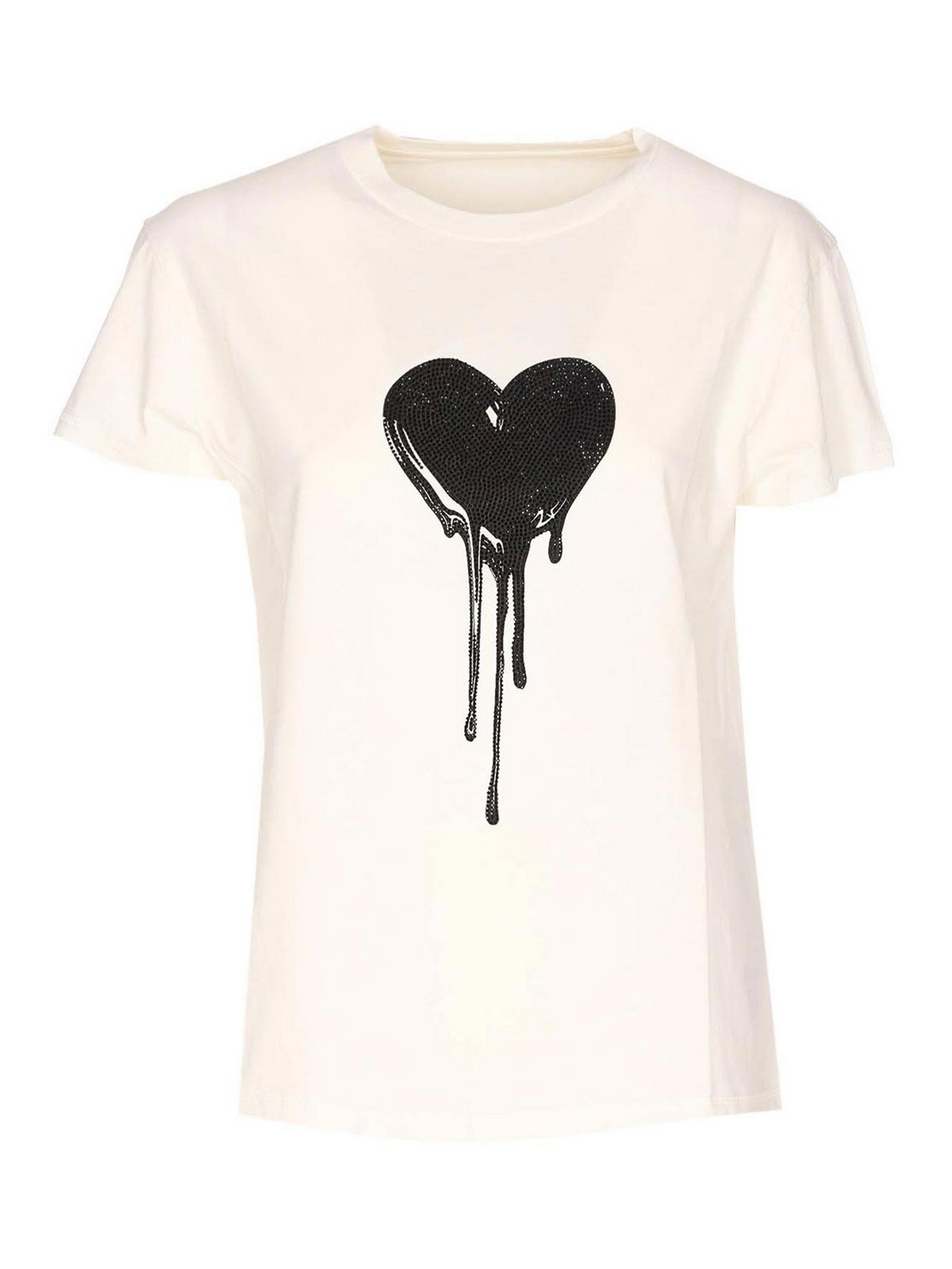 White Walk Flowing Heart Strass T-Shirt JWTS02858103 (ZADIG & VOLTAIRE / Tシャツ・カットソー ) | ZADIG & VOLTAIRE (ザディグ エ ヴォルテール)