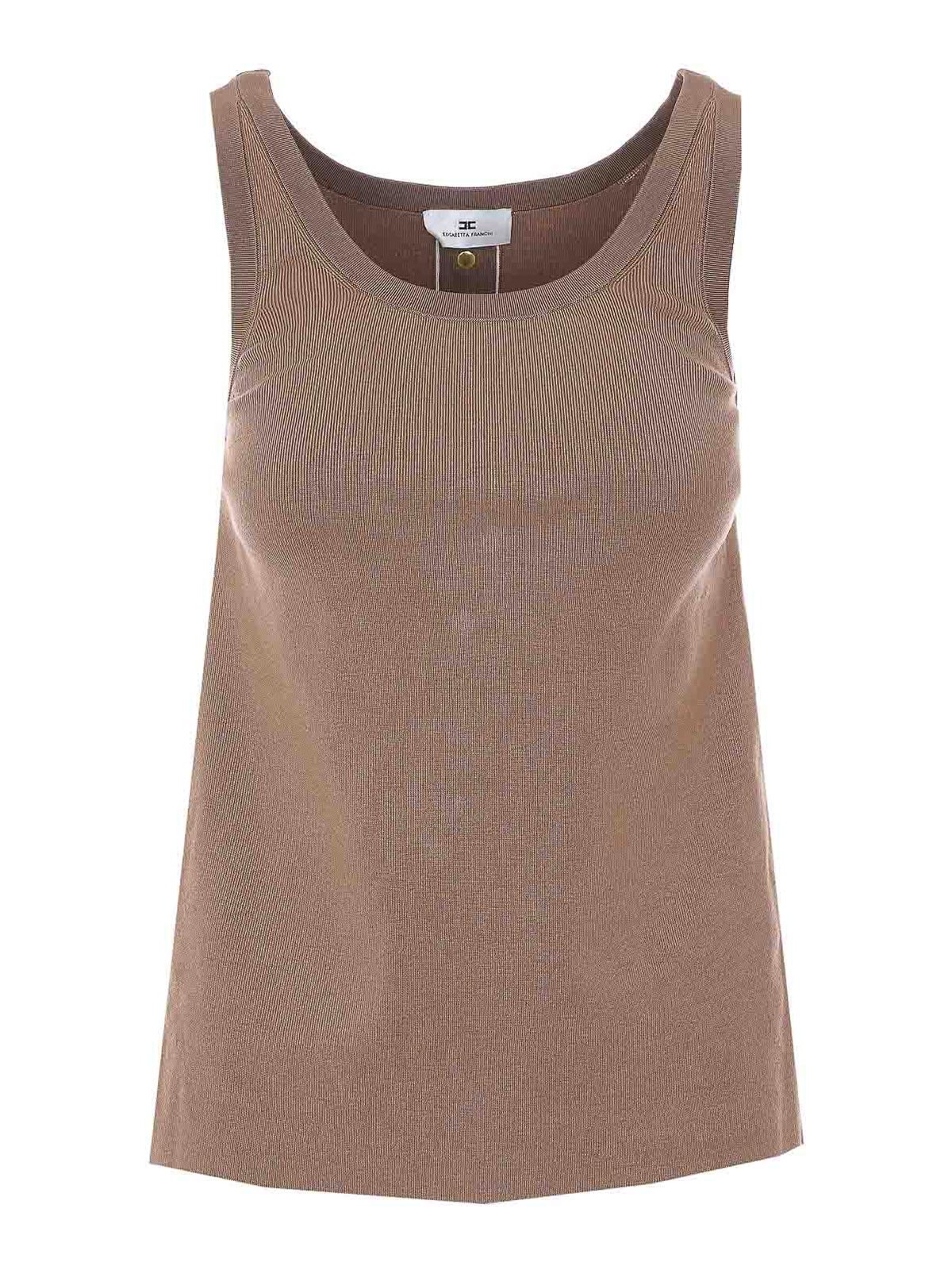 Beige Top TK72S61E2727 (Elisabetta Franchi / タンクトップ・キャミソール ) | Elisabetta Franchi (エリザベッタ フランキ)