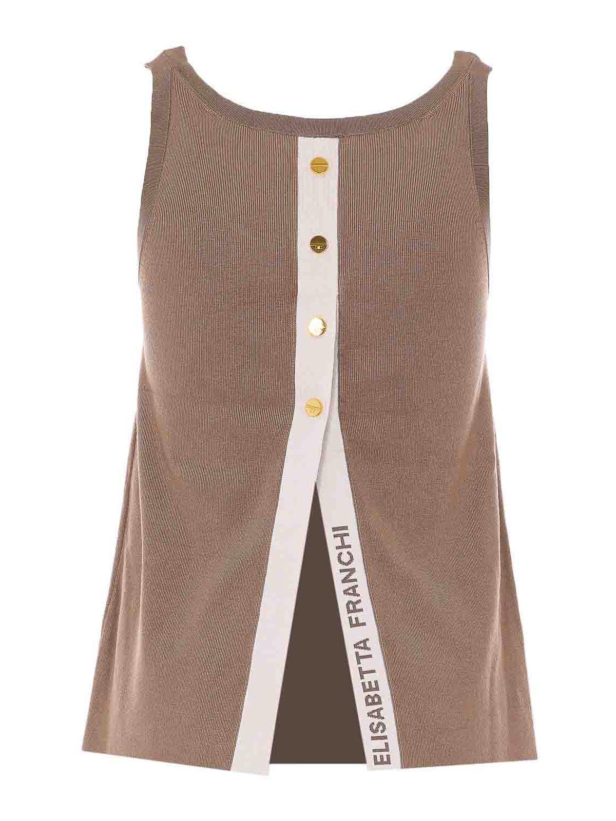 Beige Top TK72S61E2727 (Elisabetta Franchi / タンクトップ・キャミソール ) | Elisabetta Franchi (エリザベッタ フランキ)(1)