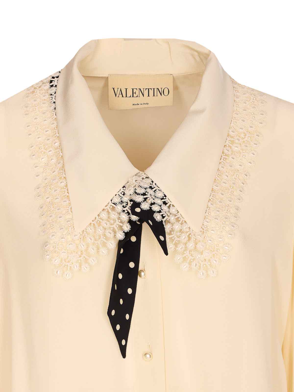 Cream Solid Shirt AB85521BAD6 (Valentino Garavani / シャツ・ブラウス ) | Valentino Garavani (ヴァレンティノ)(3)