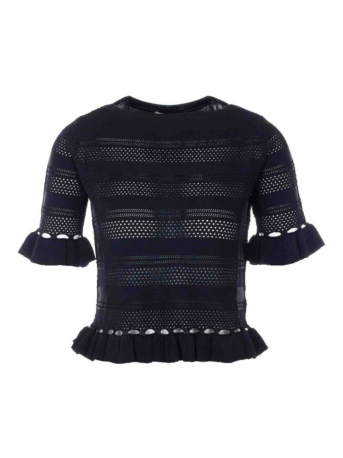 Black Embroidered T-Shirt 261TP308200006 (TWINSET / ニット・セーター・カーディガン ) | TWINSET (ツインセット)