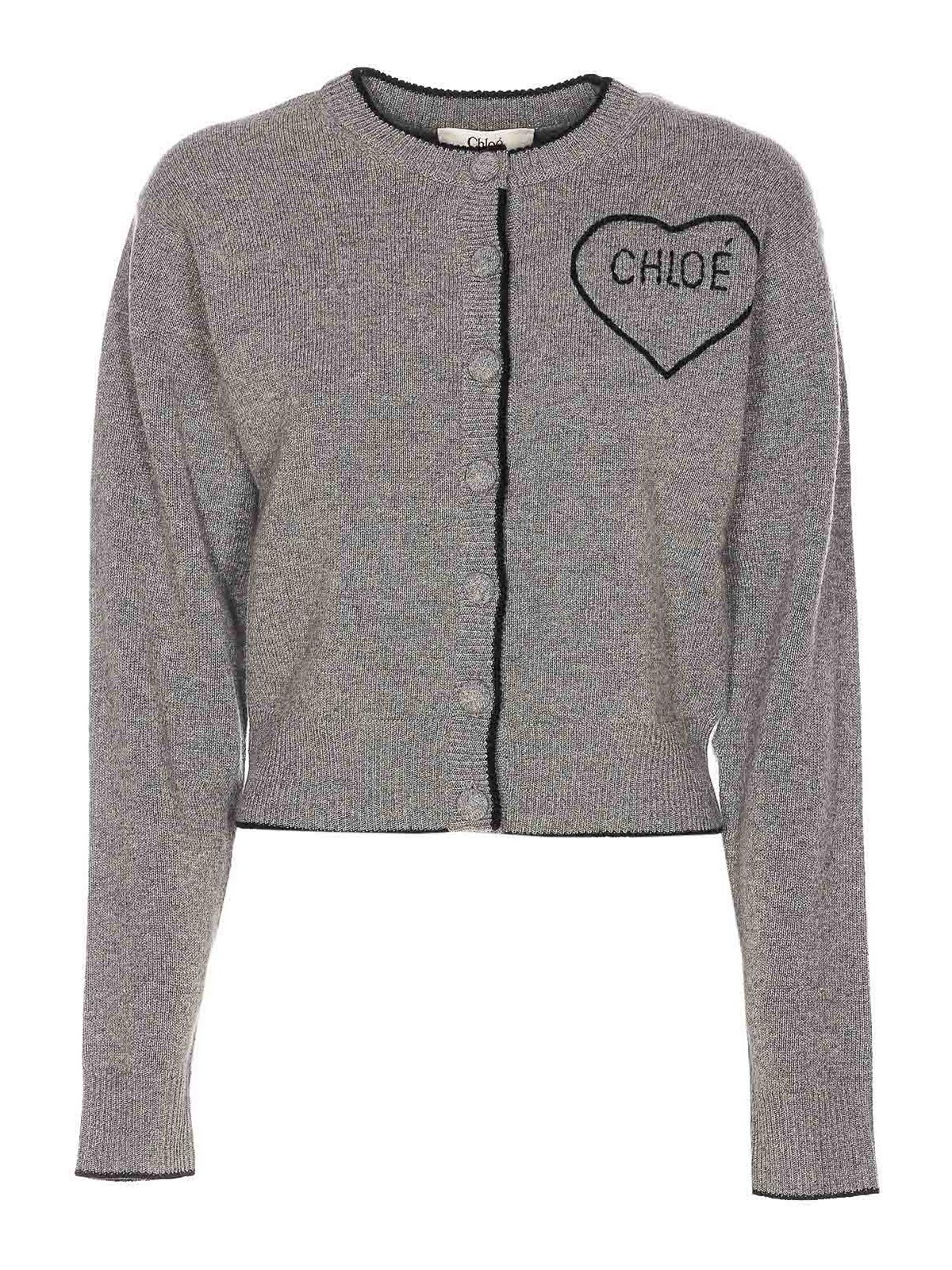 Grey Cardigan With Frontal Buttons Closure 26SMC08710012 (Chloé / ニット・セーター・カーディガン ) | Chloé (クロエ)