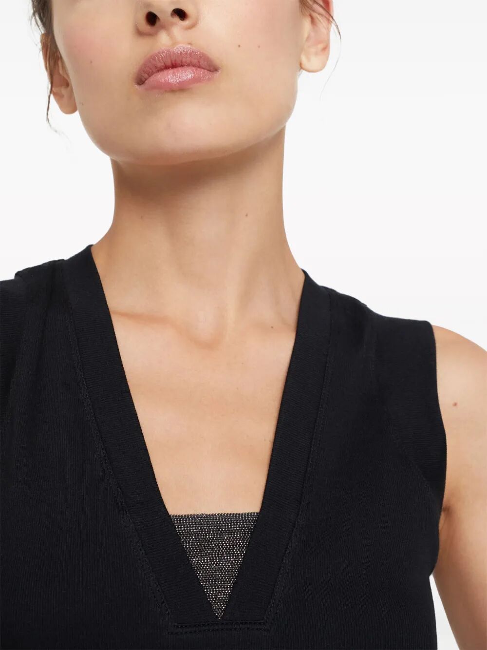 STRETCH COTTON JERSEY TANK TOP WITH PRECIOUS FAUX-LAYERING M0TC8EL672C101 (Brunello Cucinelli / タンクトップ・キャミソール ) | Brunello Cucinelli (ブルネロ・クチネリ)(3)