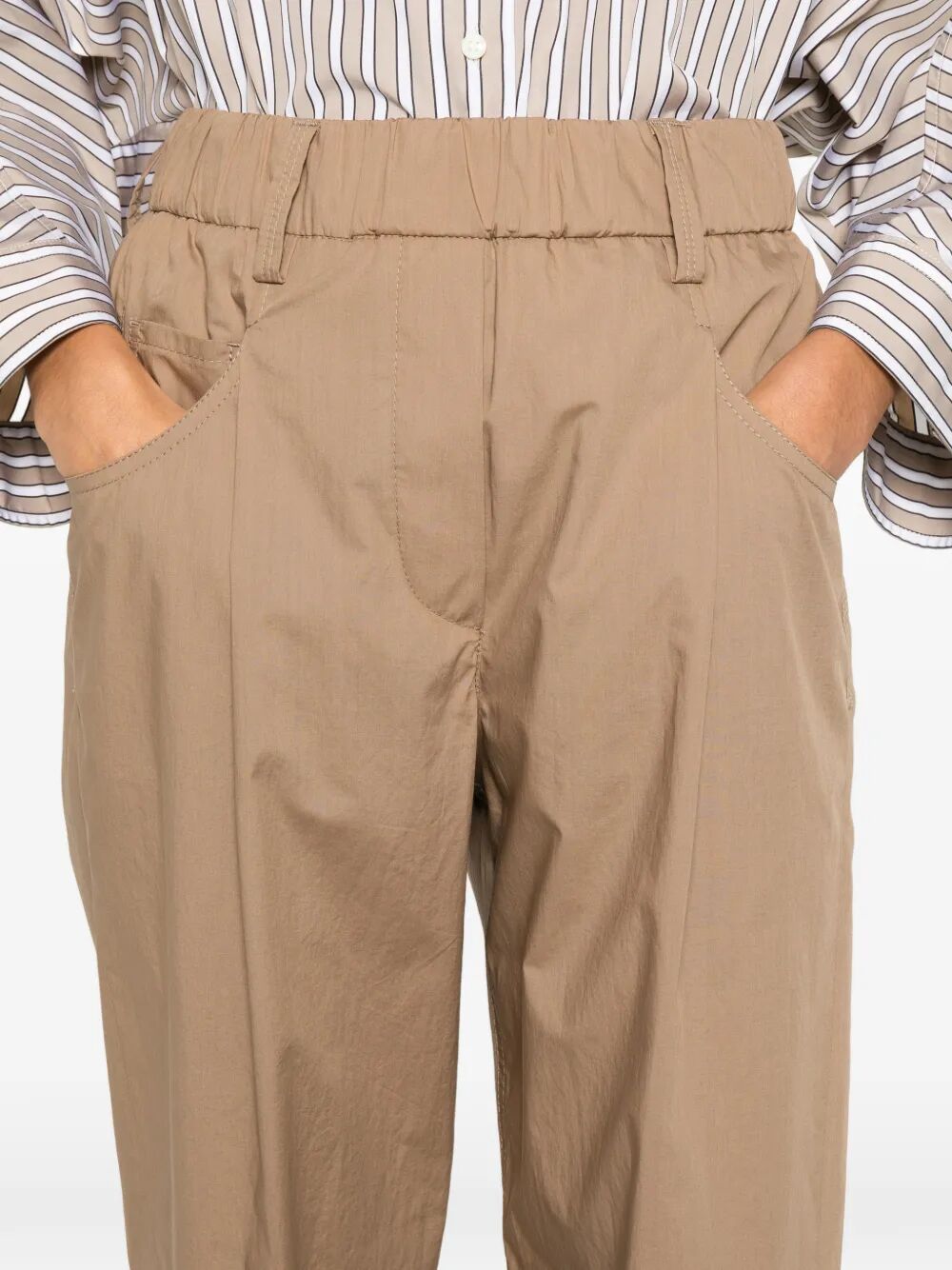 LIGHTWEIGHT POPLIN FIVE-POCKET TRACK TROUSERS WITH MONILI M0H93P8907C9266 (Brunello Cucinelli / パンツ ) | Brunello Cucinelli (ブルネロ・クチネリ)(4)