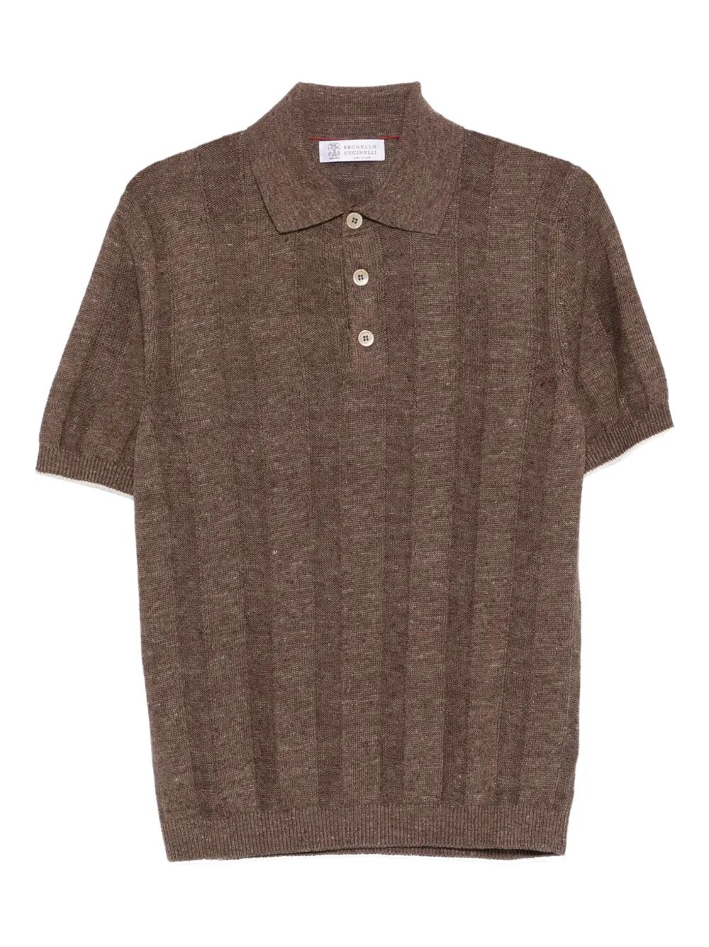 LINEN BLEND RIBBED POLO SHIRT M2L707815CNO22 (Brunello Cucinelli / ニット・セーター・カーディガン ) | Brunello Cucinelli (ブルネロ・クチネリ)