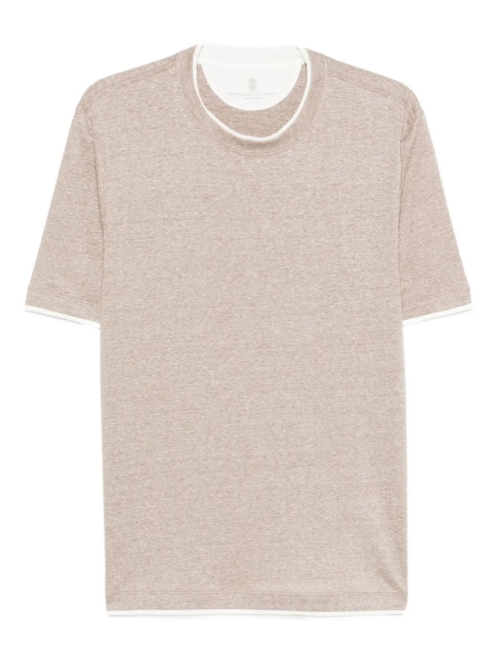 LINEN BLEND CONTRAST HEM T-SHIRT MW8357427CPP74 (Brunello Cucinelli / Tシャツ・カットソー ) | Brunello Cucinelli (ブルネロ・クチネリ)