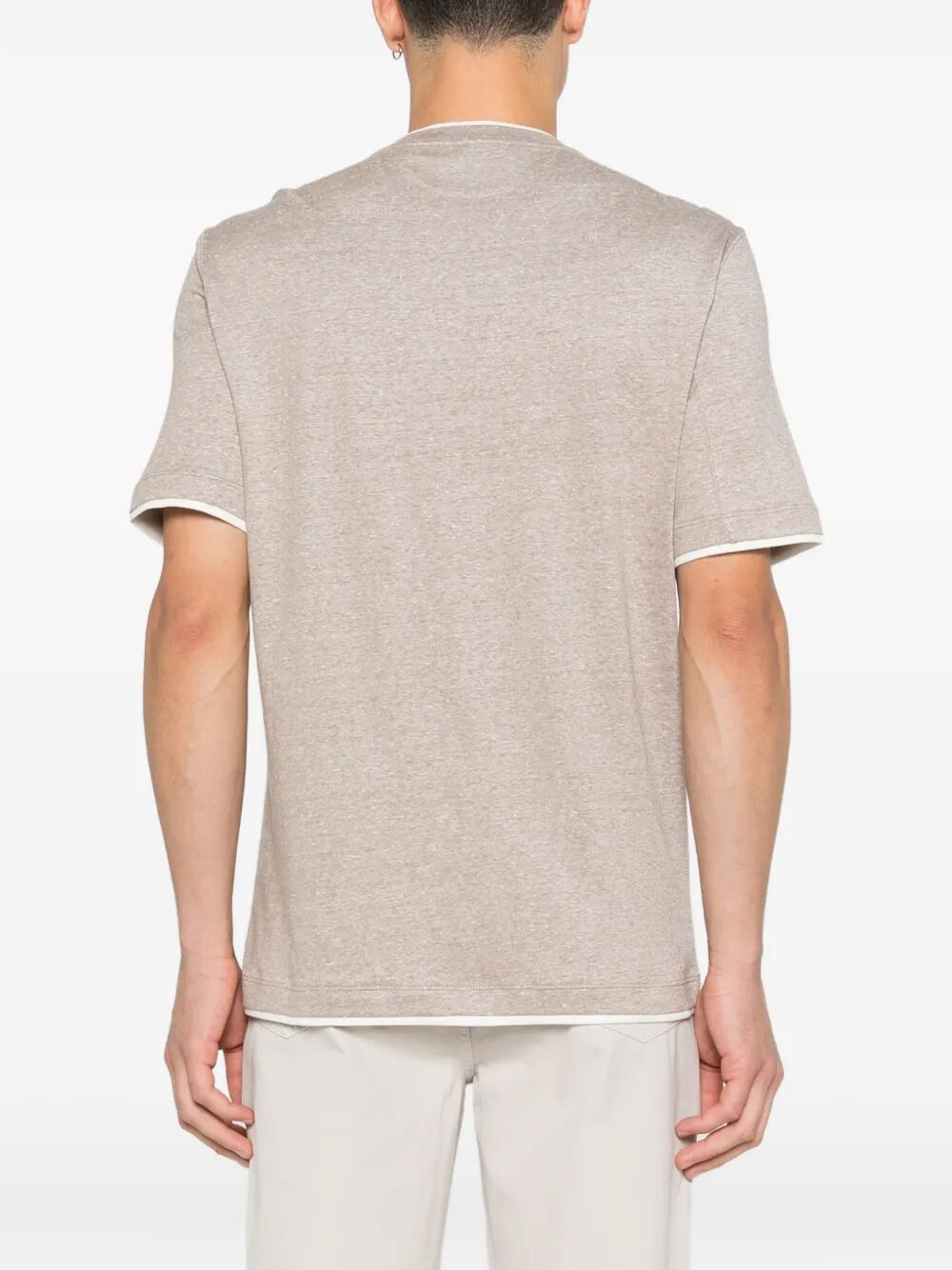 LINEN BLEND CONTRAST HEM T-SHIRT MW8357427CPP74 (Brunello Cucinelli / Tシャツ・カットソー ) | Brunello Cucinelli (ブルネロ・クチネリ)(2)