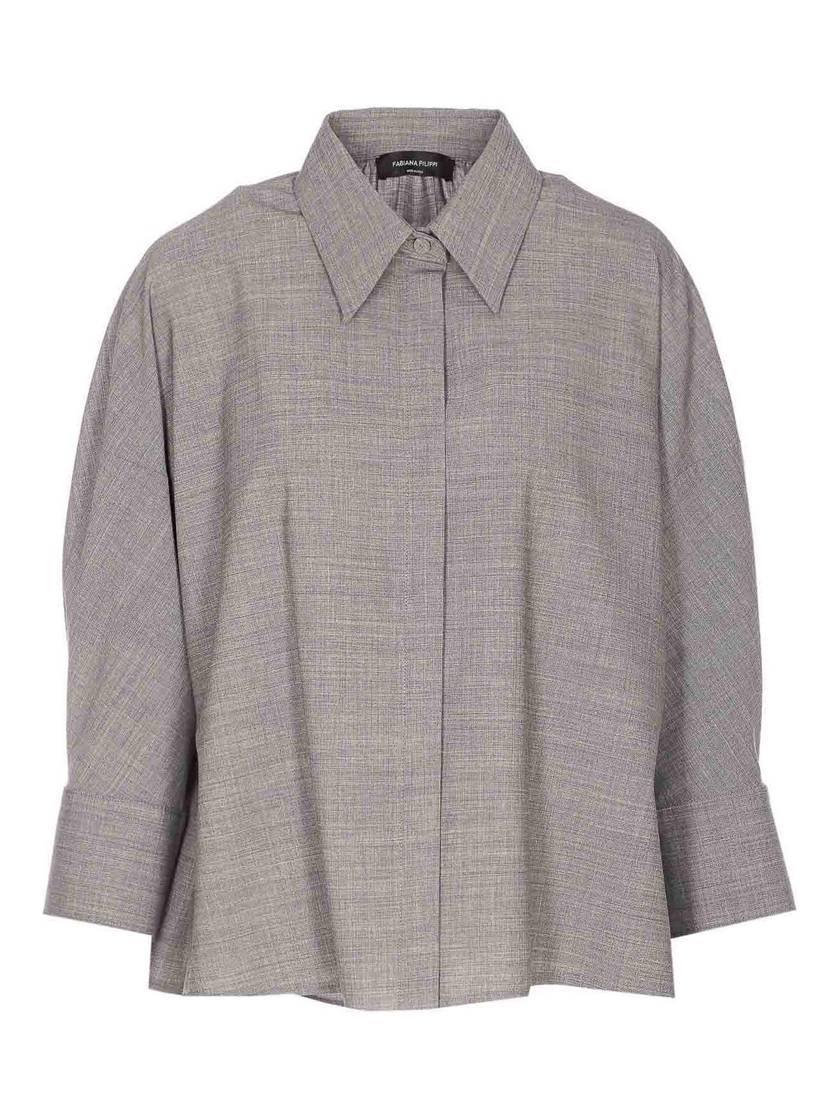 Grey Shirt With Frontal Buttons Closure CAD266F309L7718179 (FABIANA FILIPPI / シャツ・ブラウス ) | FABIANA FILIPPI (ファビアナフィリッピ)