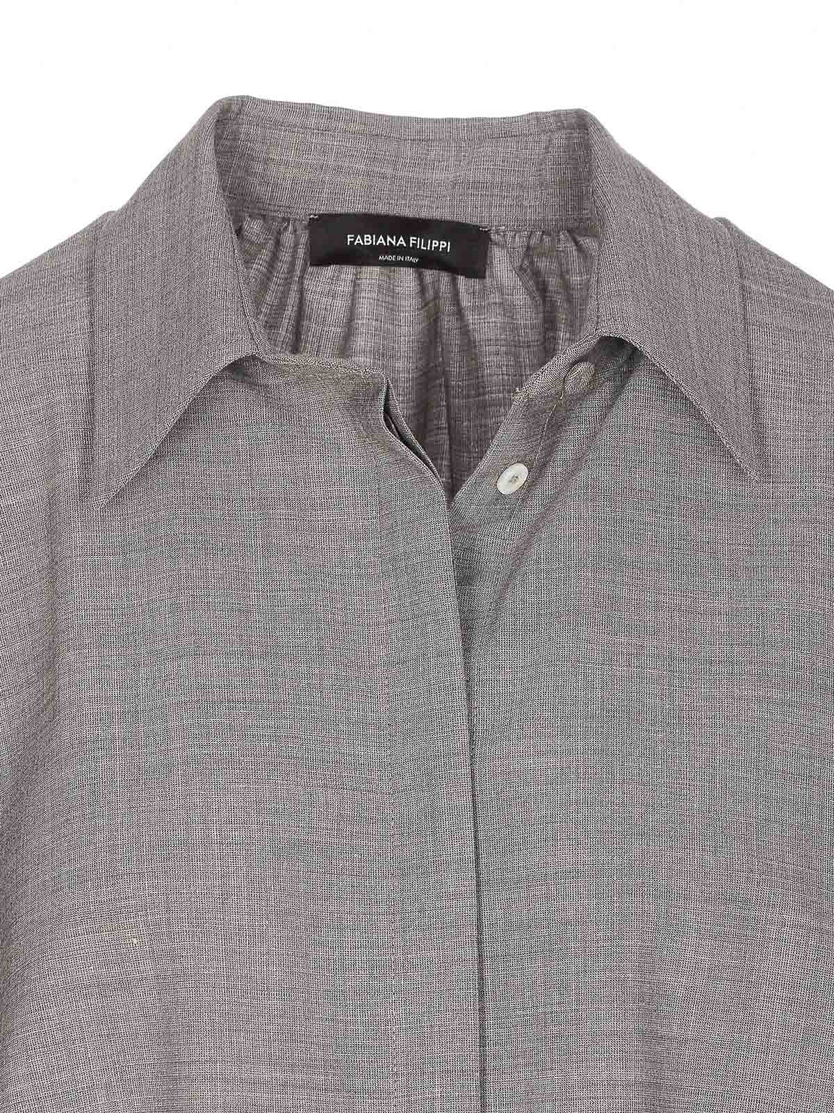 Grey Shirt With Frontal Buttons Closure CAD266F309L7718179 (FABIANA FILIPPI / シャツ・ブラウス ) | FABIANA FILIPPI (ファビアナフィリッピ)(3)
