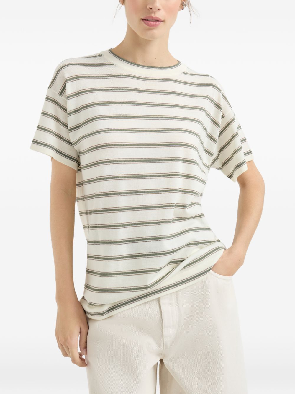 Brunello Cucinelli T-shirts and Polos Cream M14854100CIH19 (Brunello Cucinelli / Tシャツ・カットソー ) | Brunello Cucinelli (ブルネロ・クチネリ)(3)