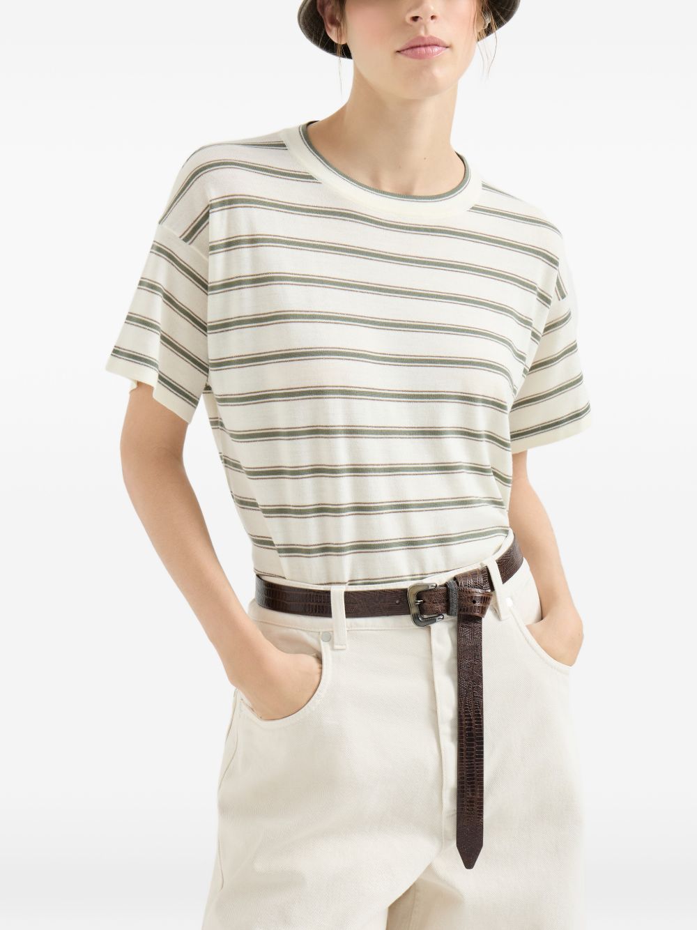 Brunello Cucinelli T-shirts and Polos Cream M14854100CIH19 (Brunello Cucinelli / Tシャツ・カットソー ) | Brunello Cucinelli (ブルネロ・クチネリ)(5)