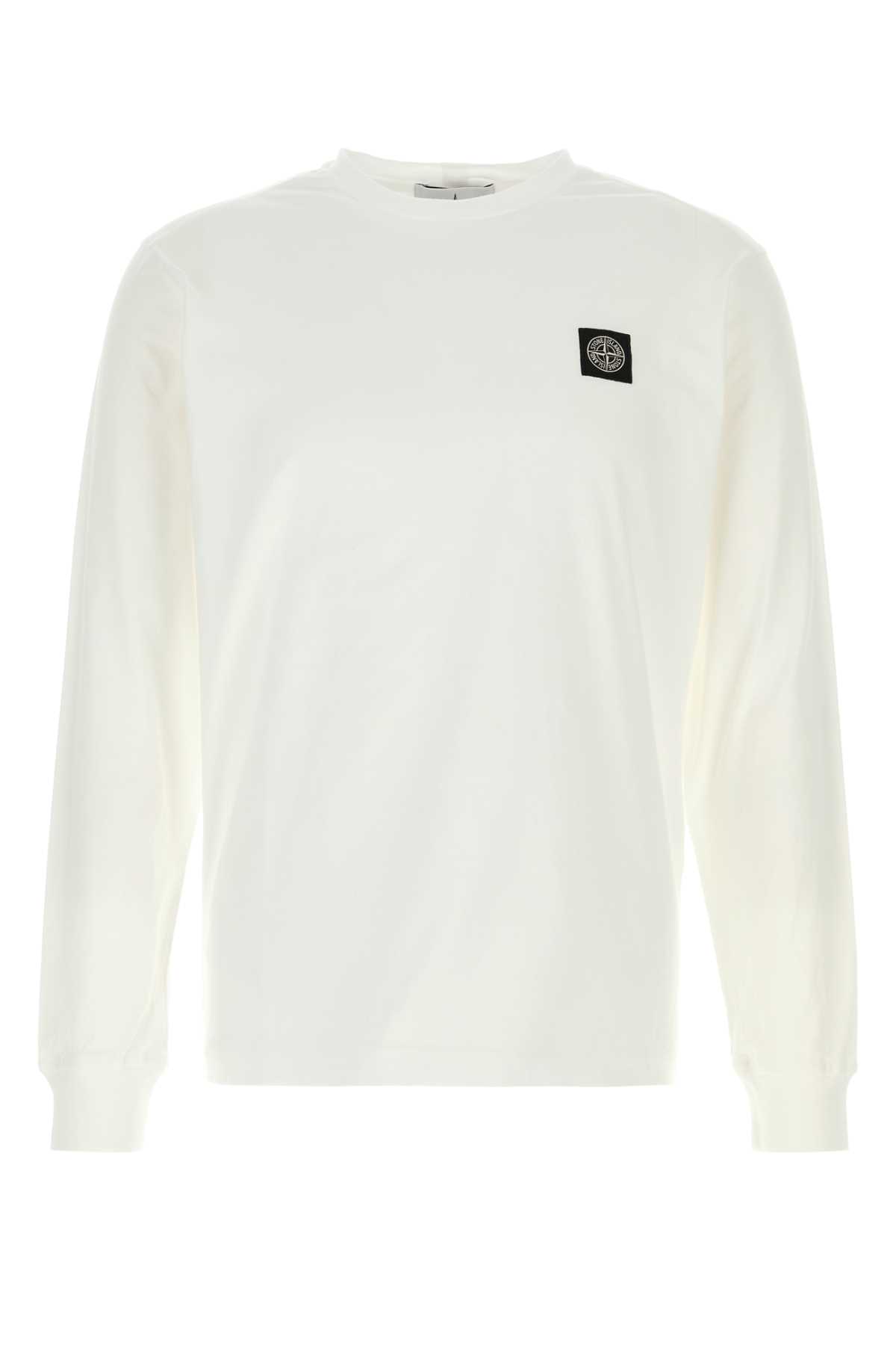 White cotton t-shirt L1S152100031S0013V0001 (STONE ISLAND / Tシャツ・カットソー ) | STONE ISLAND (ストーンアイランド)