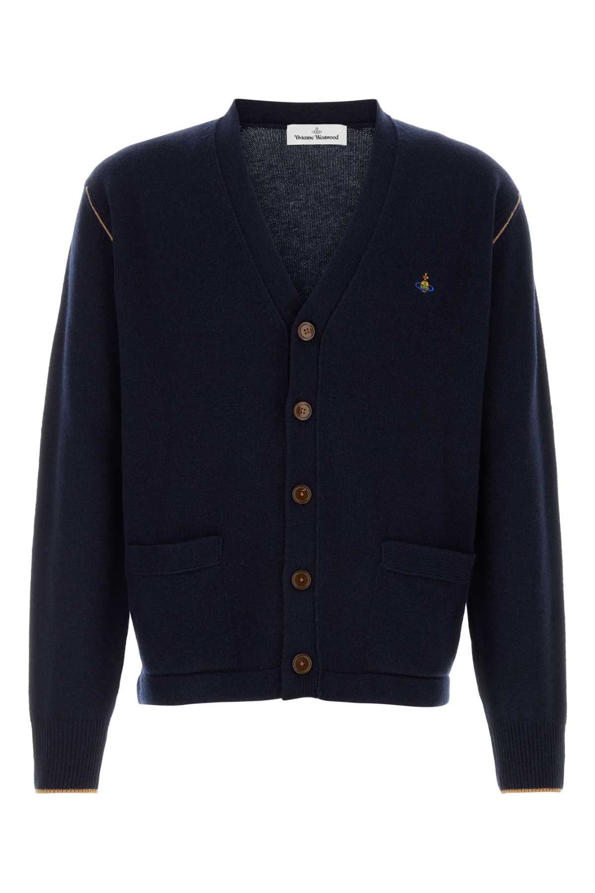 Navy blue wool blend Alex cardigan 2701002VY0018K410 (Vivienne Westwood / ニット・セーター・カーディガン ) | Vivienne Westwood (ヴィヴィアン・ウェストウッド)