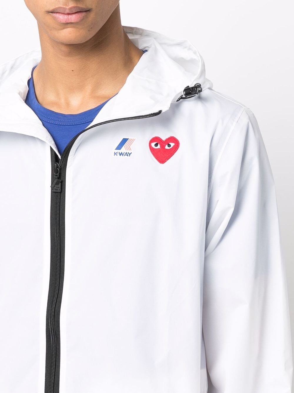 CDG PLAY X K-WAY ZIPPED HOODED UNISEX JACKET P1J501WHITE (PLAY Comme Des Garçons / カジュアルジャケット ) | PLAY Comme Des Garçons (プレイ コムデギャルソン)(4)