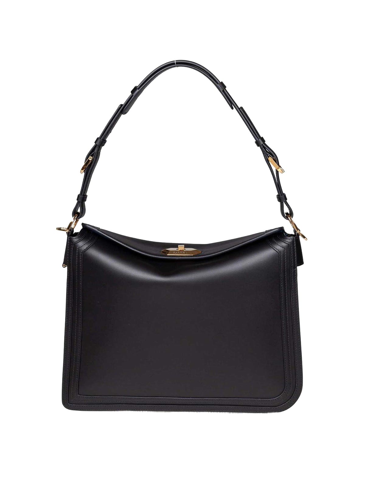 Compagnon Shoulder Bag In Black Leather LWBGLRMMSMLE10 (LANVIN / ハンドバッグ・ショルダーバッグ ) | LANVIN (ランバン)