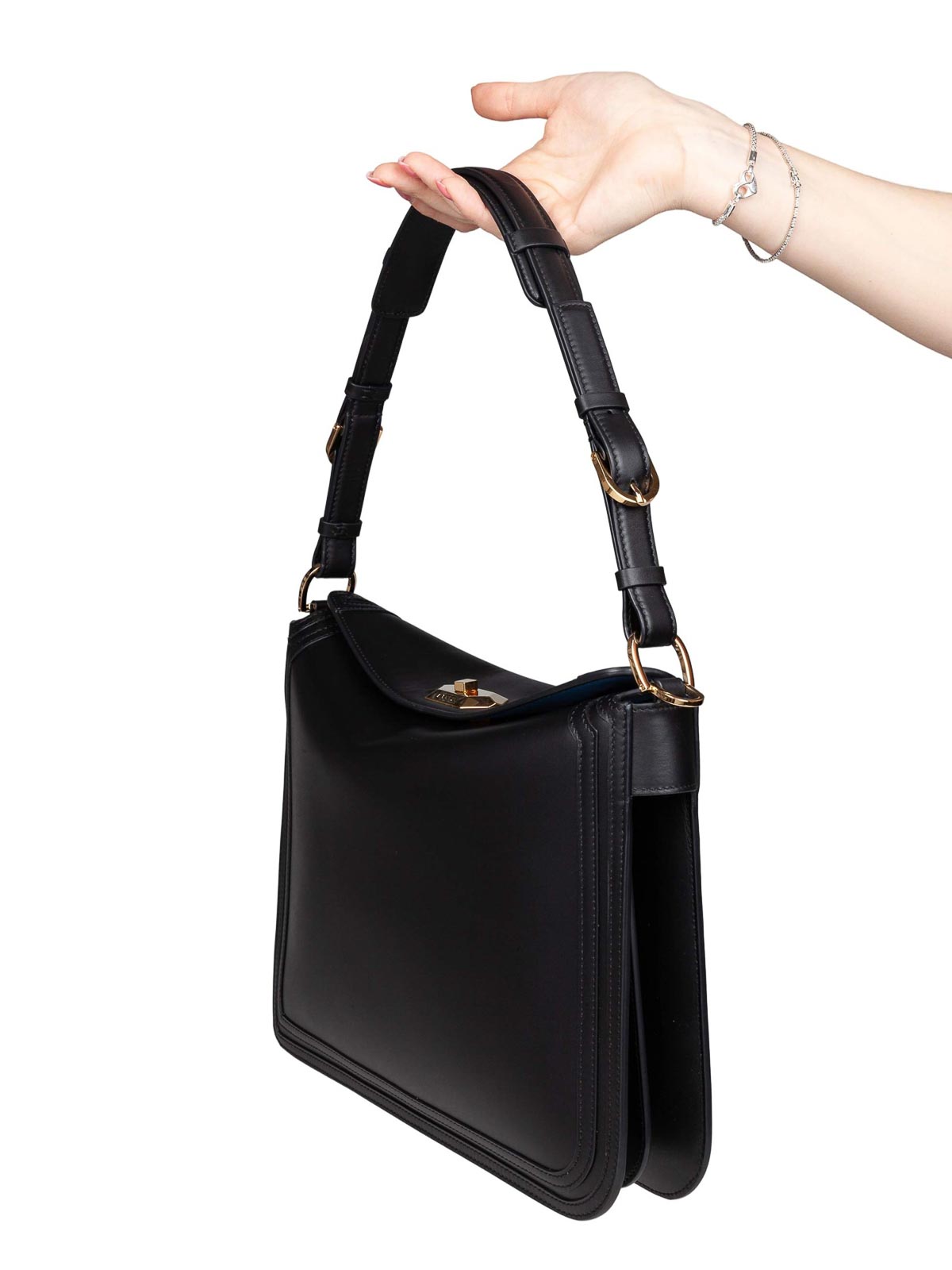 Compagnon Shoulder Bag In Black Leather LWBGLRMMSMLE10 (LANVIN / ハンドバッグ・ショルダーバッグ ) | LANVIN (ランバン)(1)