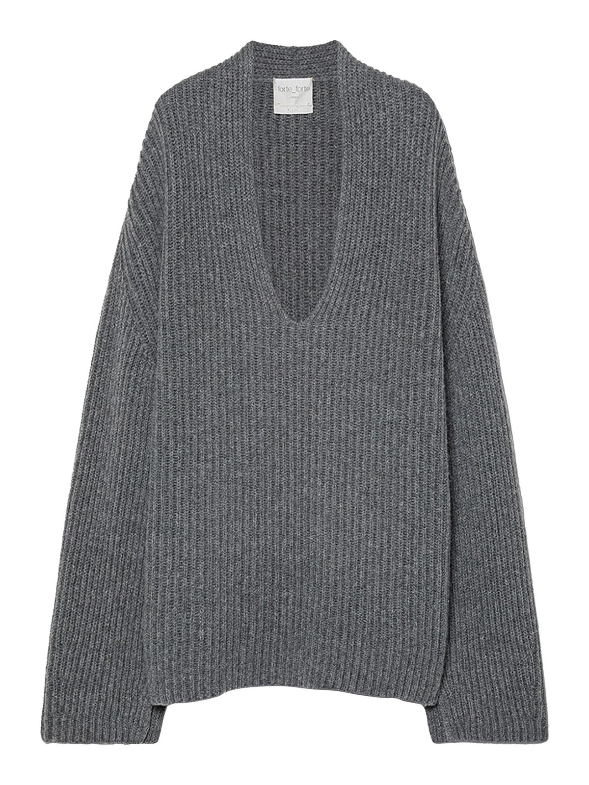 Gray sweater 14436MYKNIT7013 (forte_forte / ニット・セーター・カーディガン ) | forte_forte (フォルテ フォルテ)